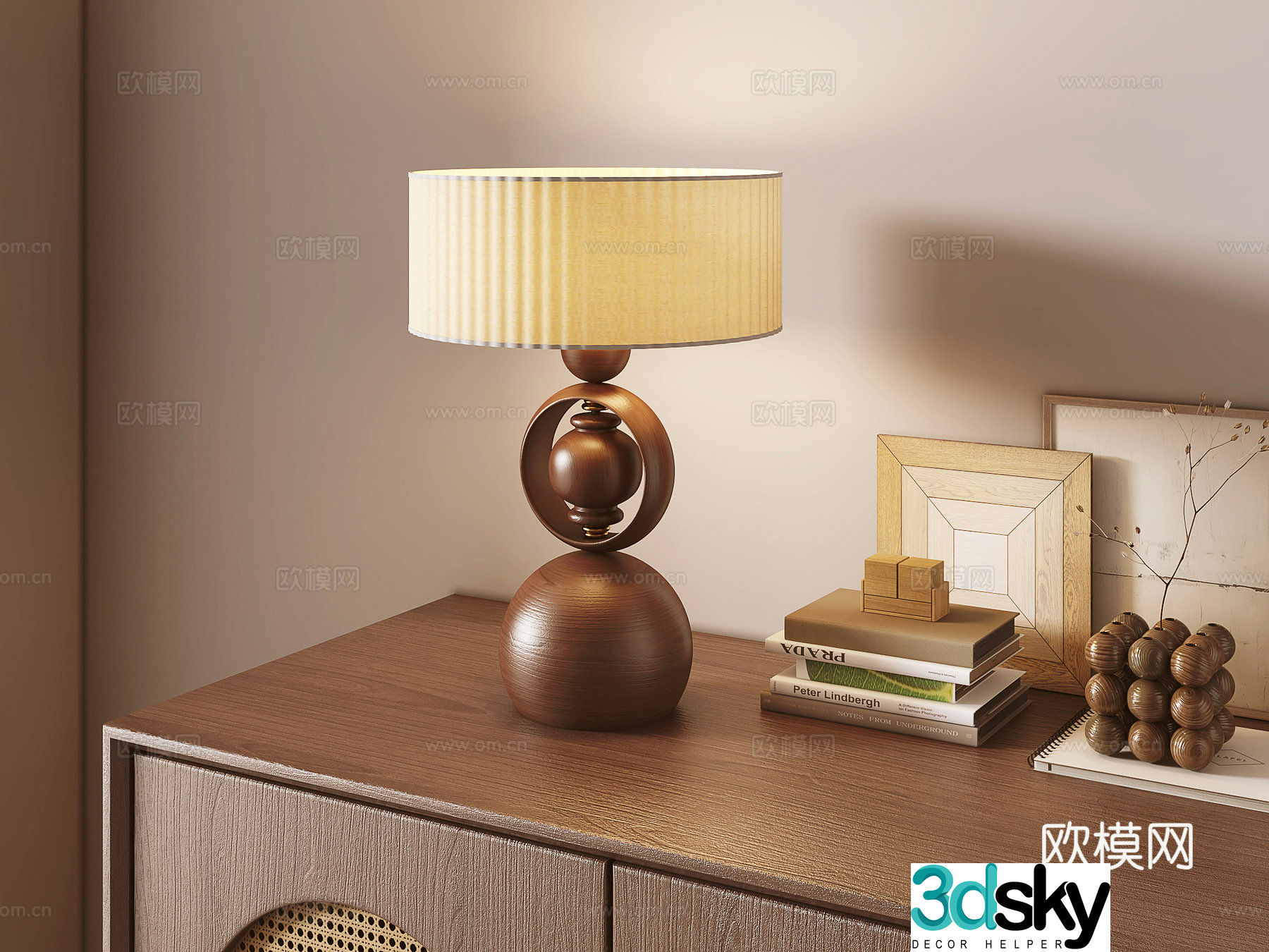 Medieval style desk lamp 3d model