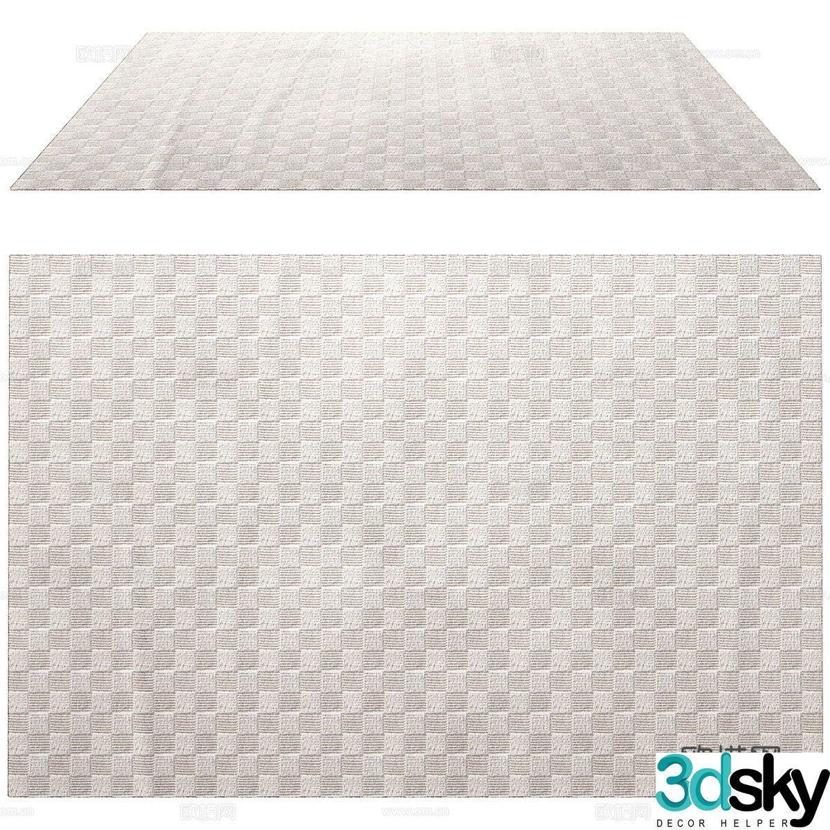 plaid carpet square carpet 3d model