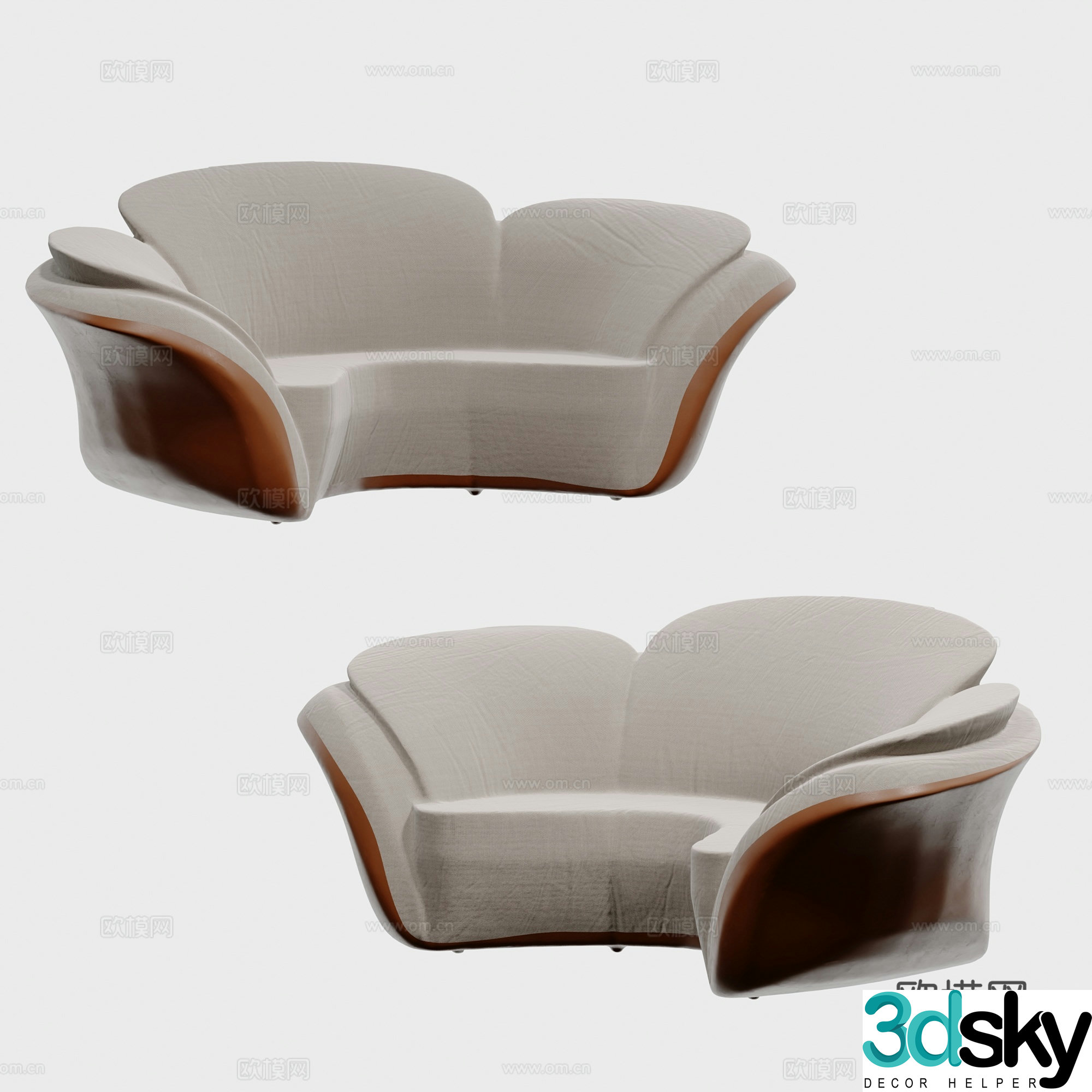Special shaped sofa petal sofa 3d model