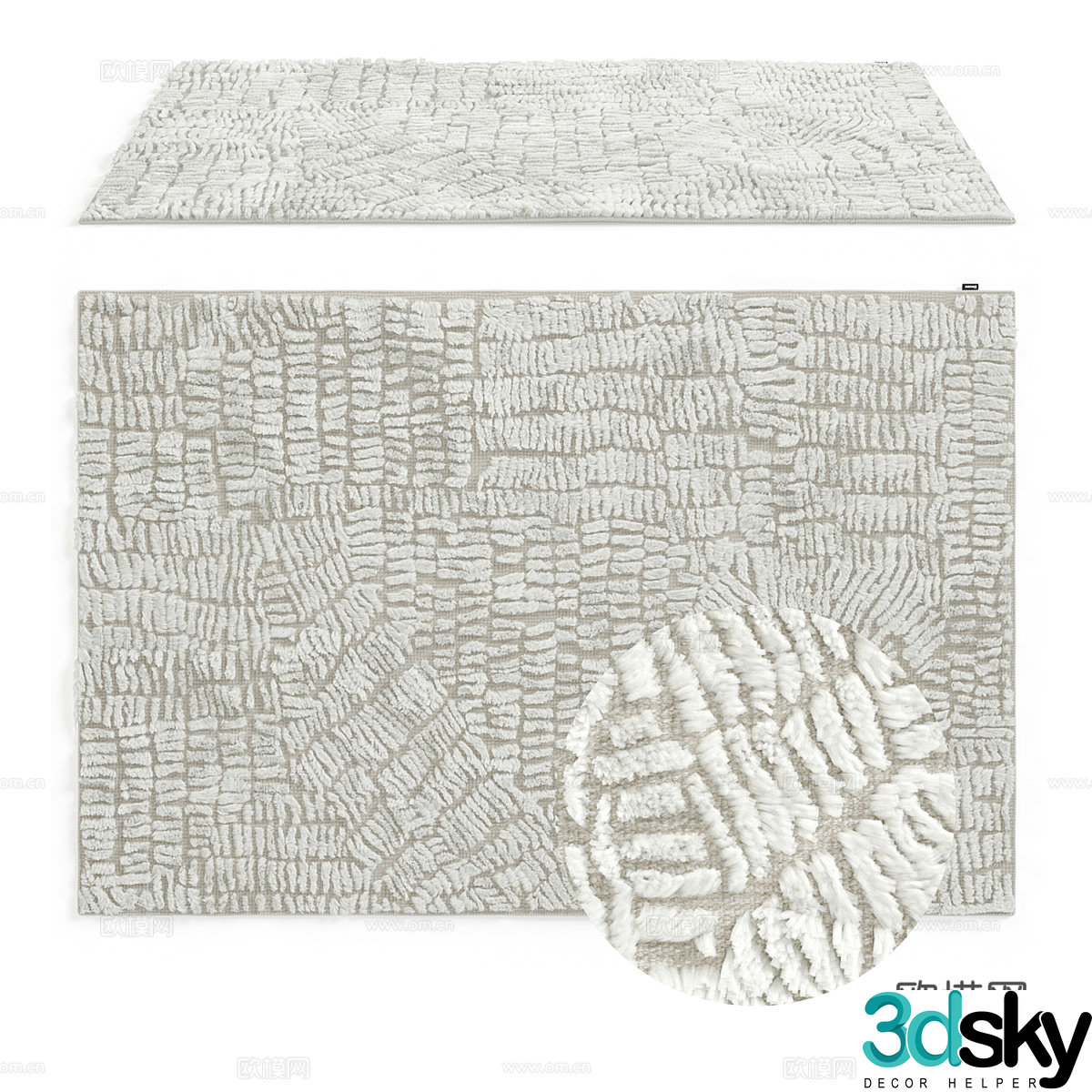 Wool carpet Square carpet 3d model