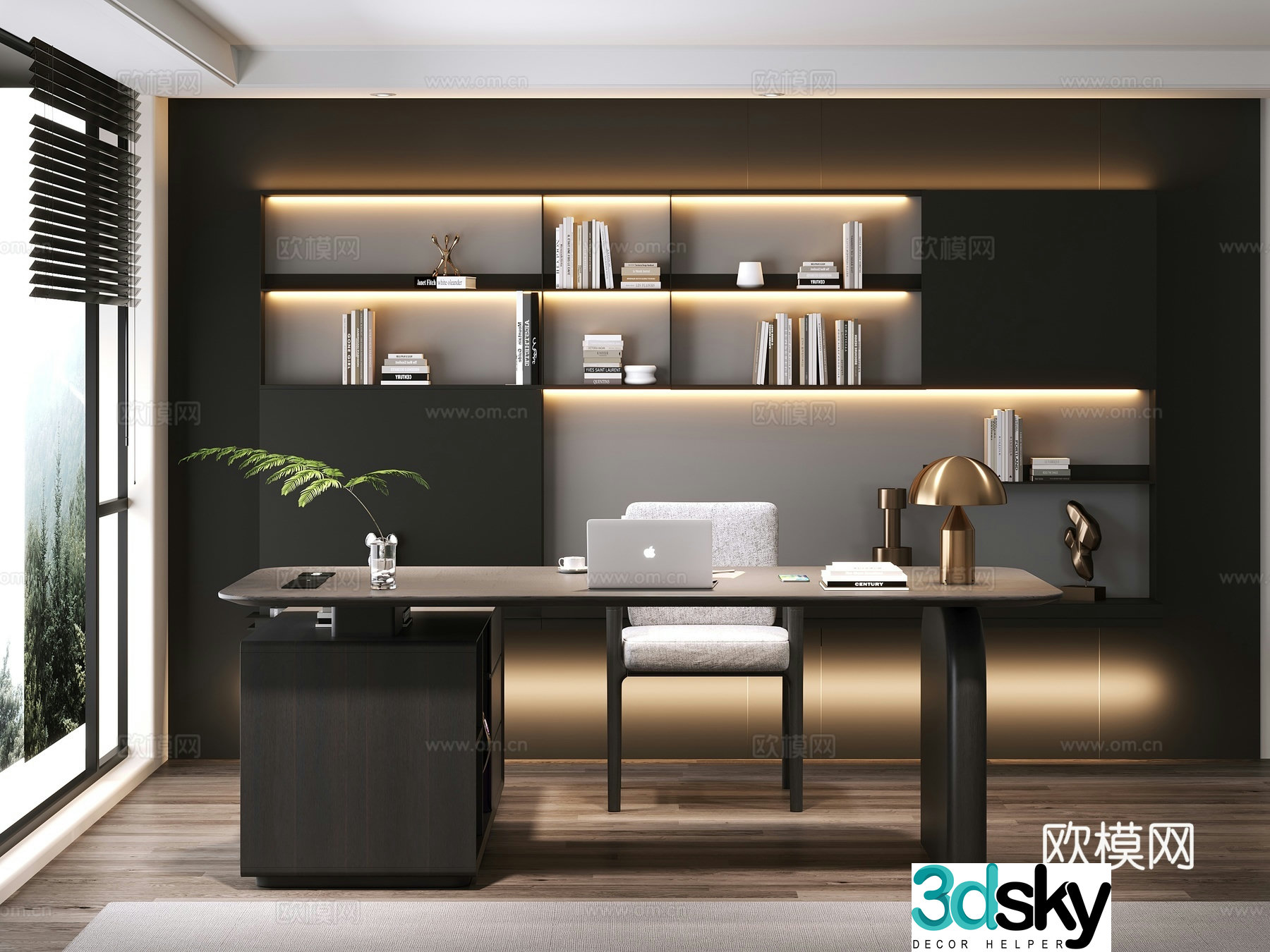 Modern office desk desk manager desk 3d model