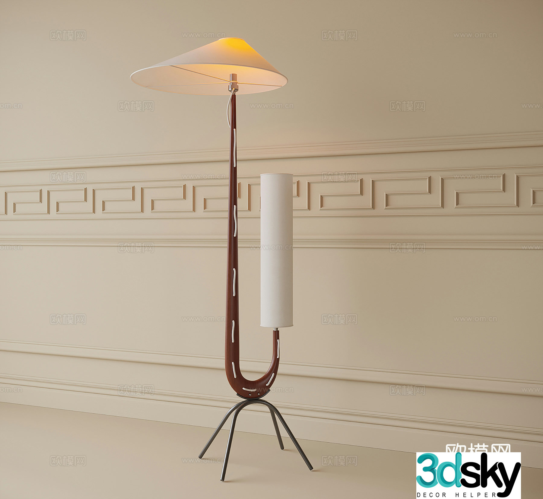 Medieval style floor lamp 3d model