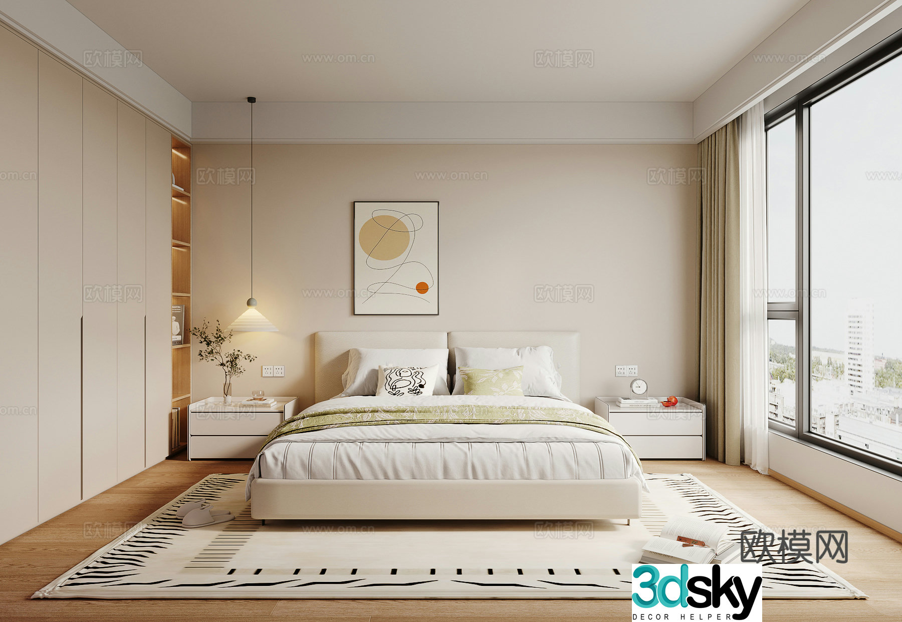Modern bedroom master bedroom 3d model
