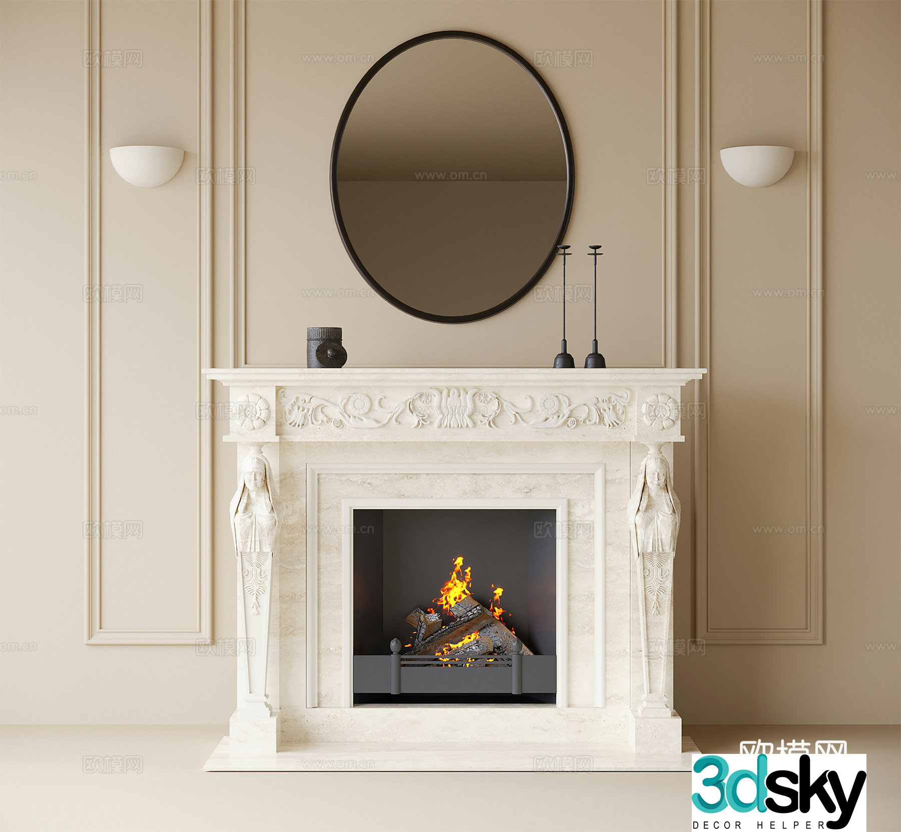 French fireplace 3d model
