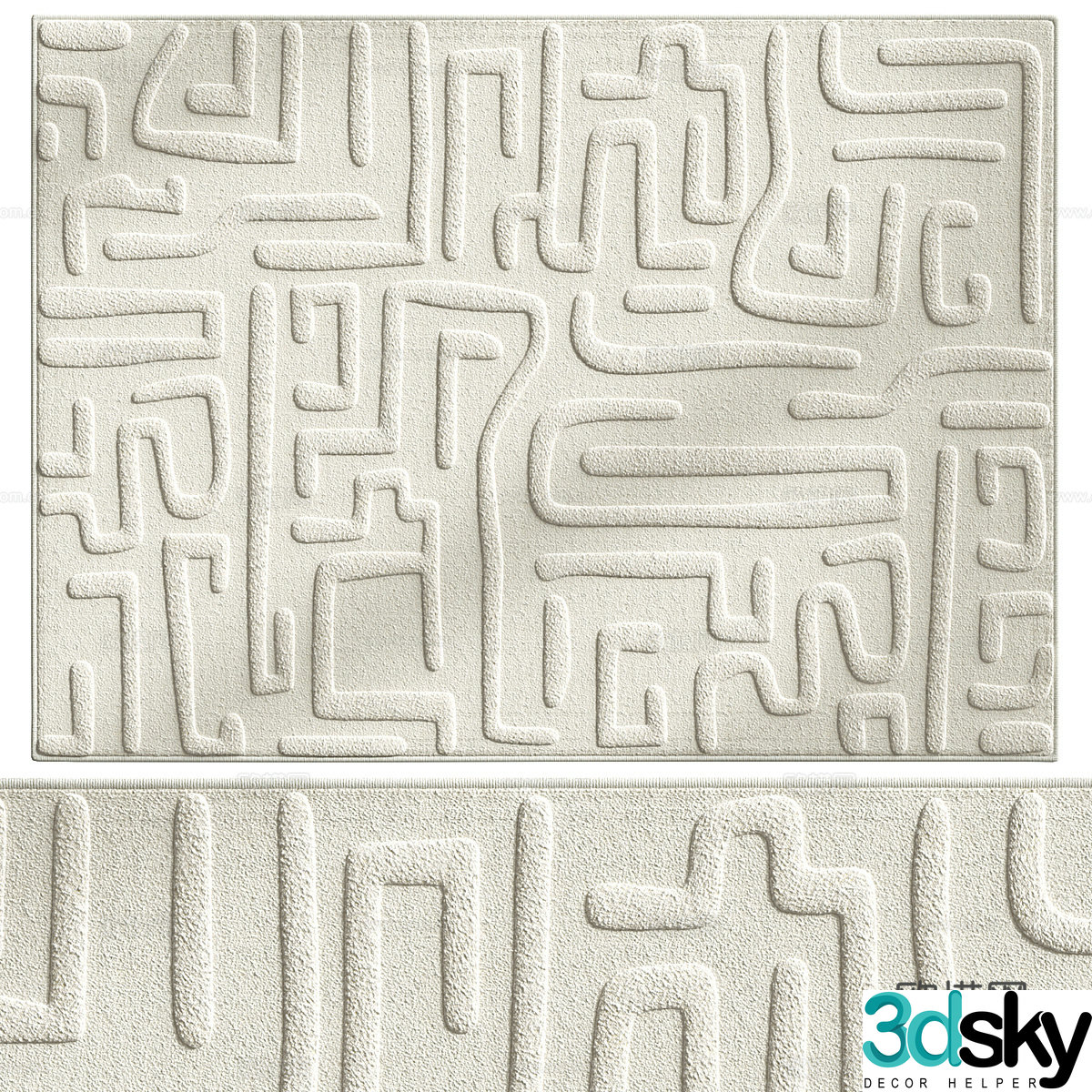 New Chinese wool carpet 3D model