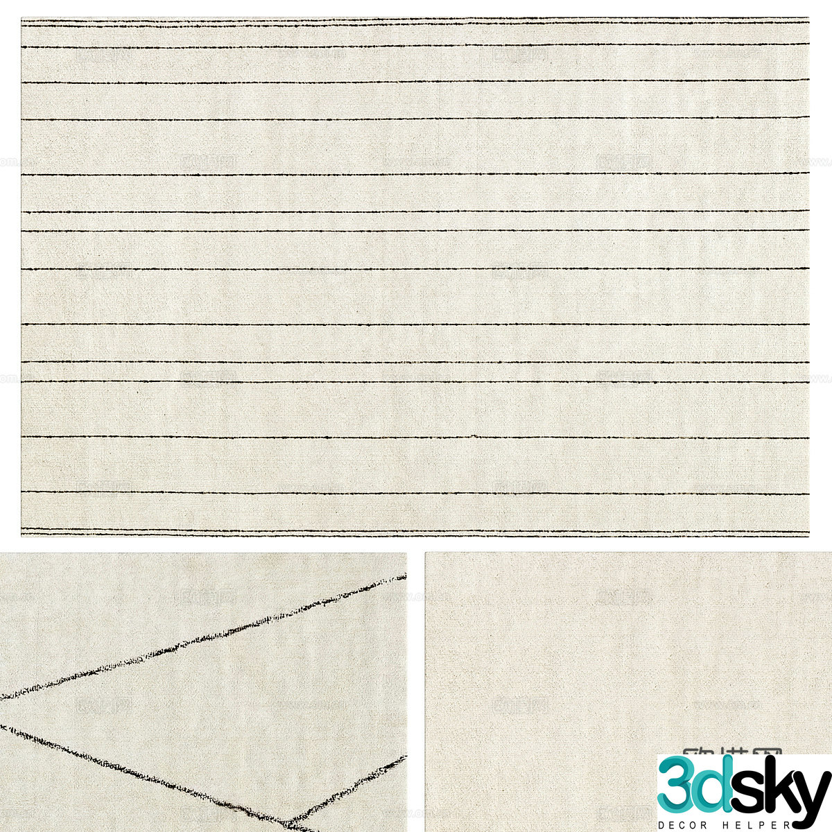 Simple carpet Wool carpet 3d model