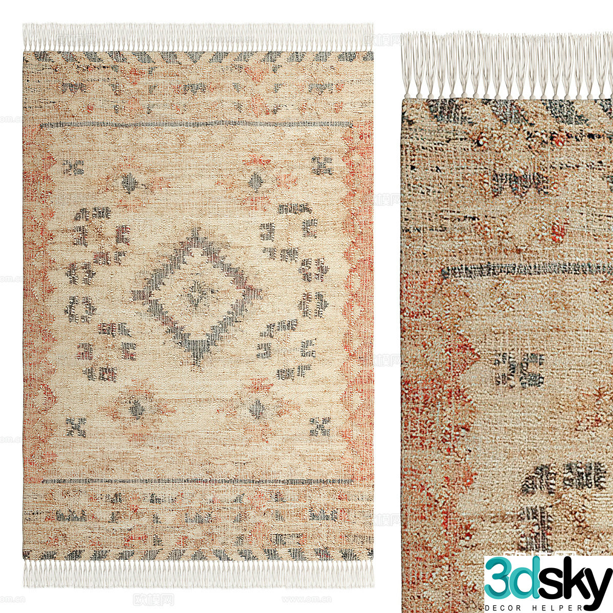 American carpet tassel carpet 3d model
