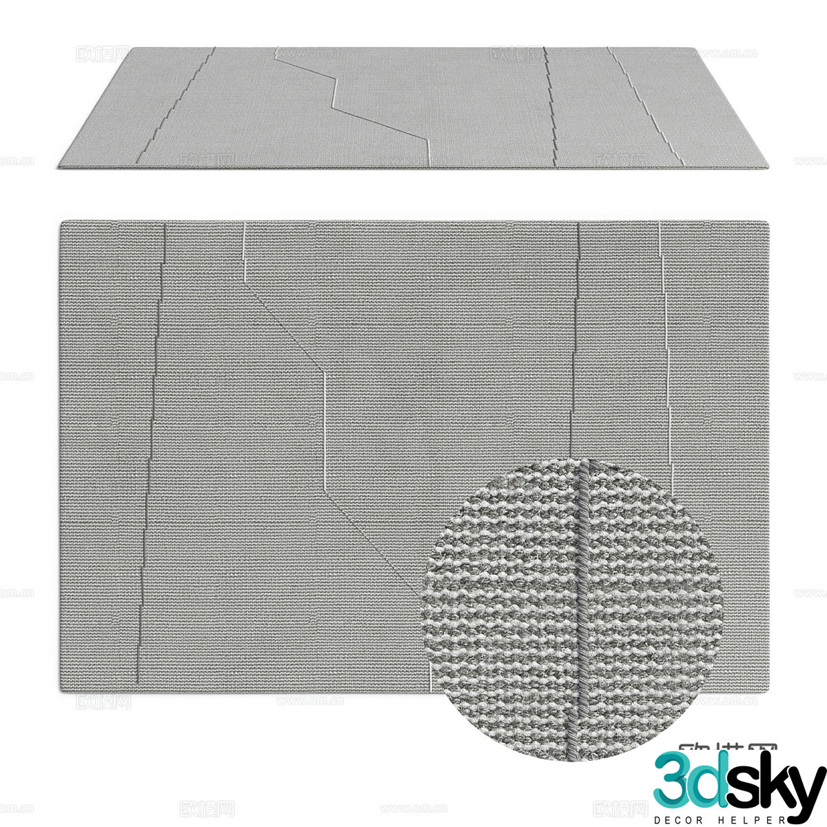 Modern fabric carpet gray carpet 3d model