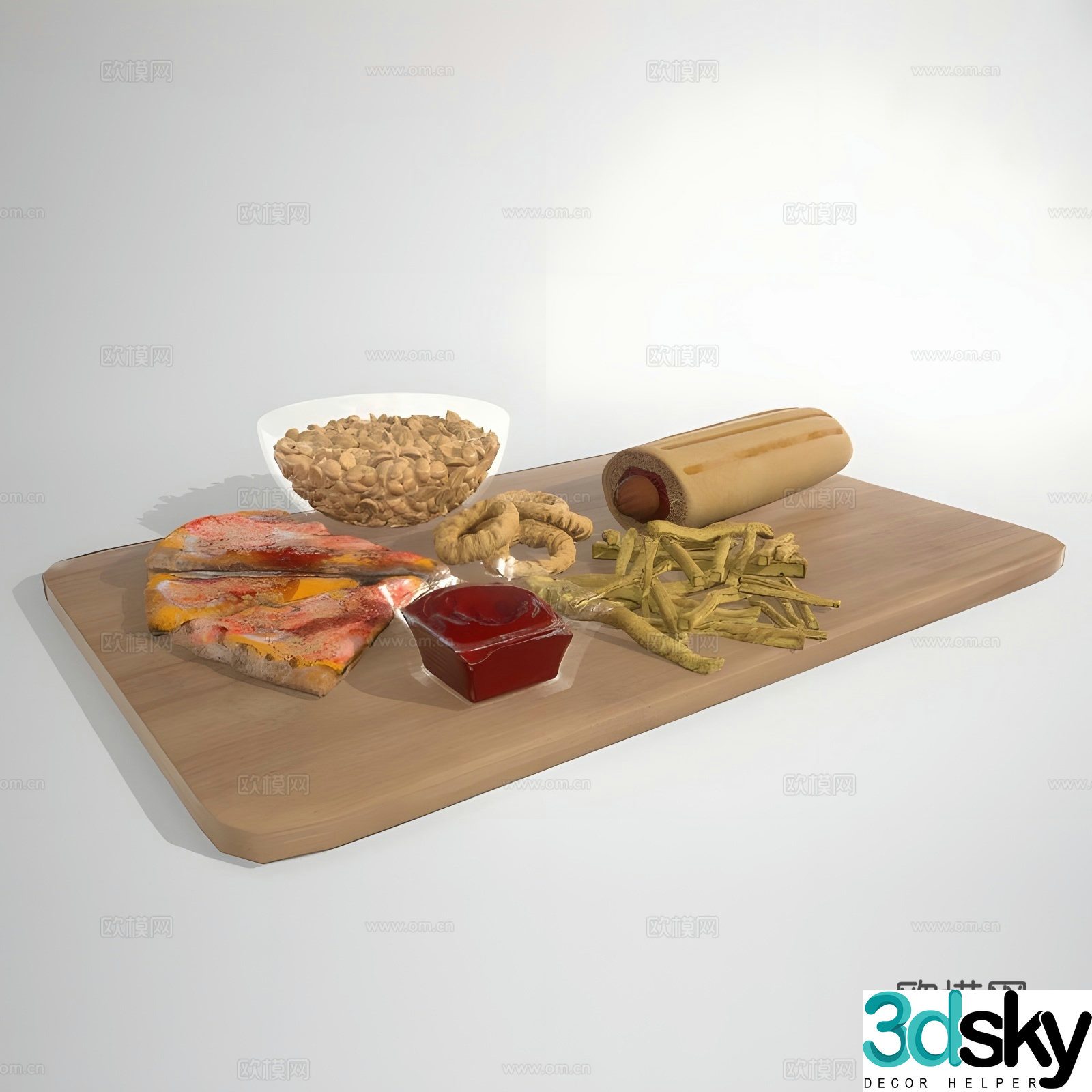 food cuisine fast food 3d model