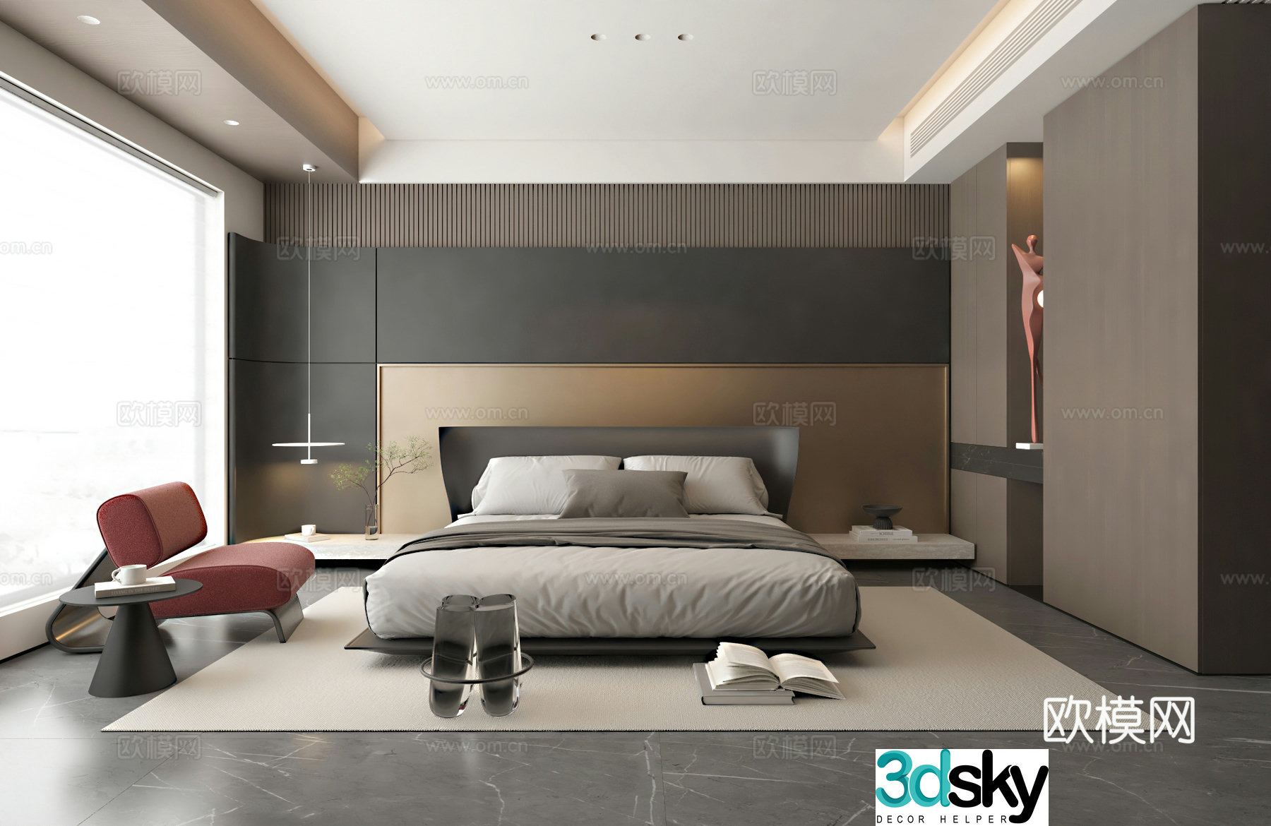 Italian style bedroom master bedroom 3d model