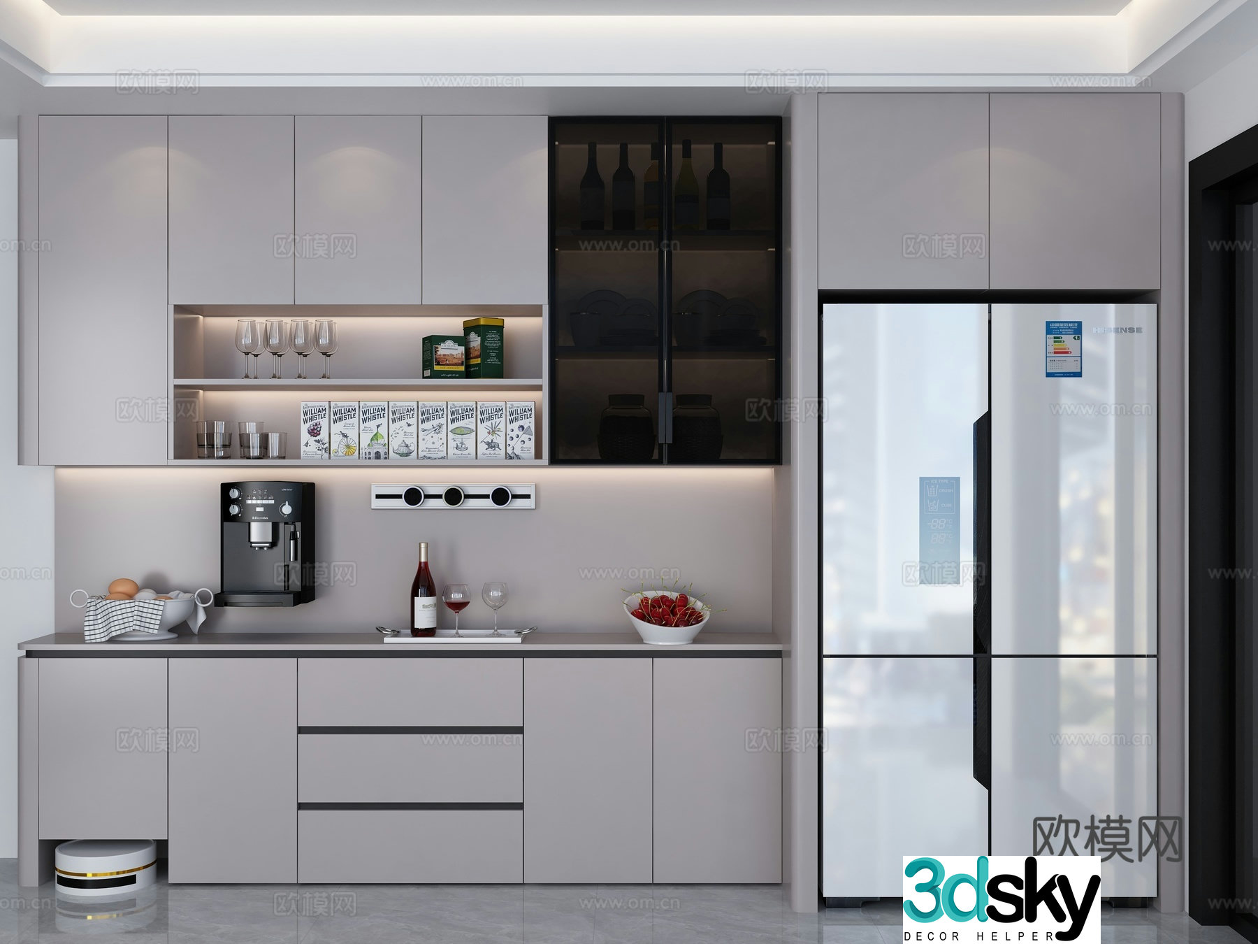 Modern sideboard wine cabinet 3d model