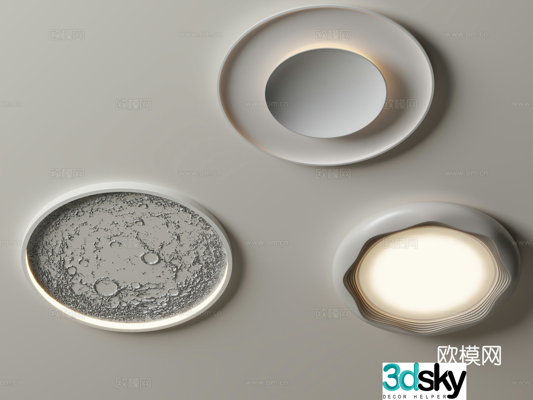 Modern geometric ceiling lamp 3d model