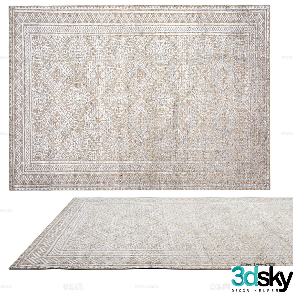 New Chinese style fabric carpet 3D model