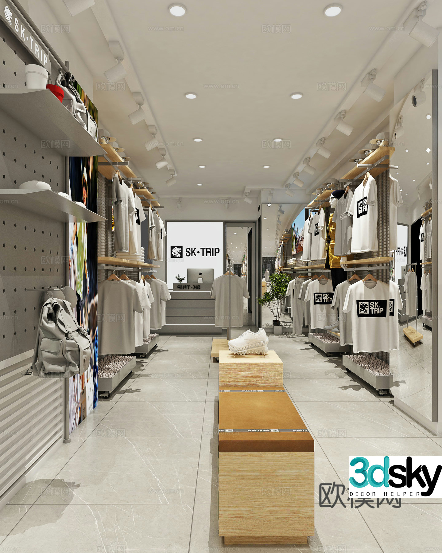 Modern clothing store 3d model
