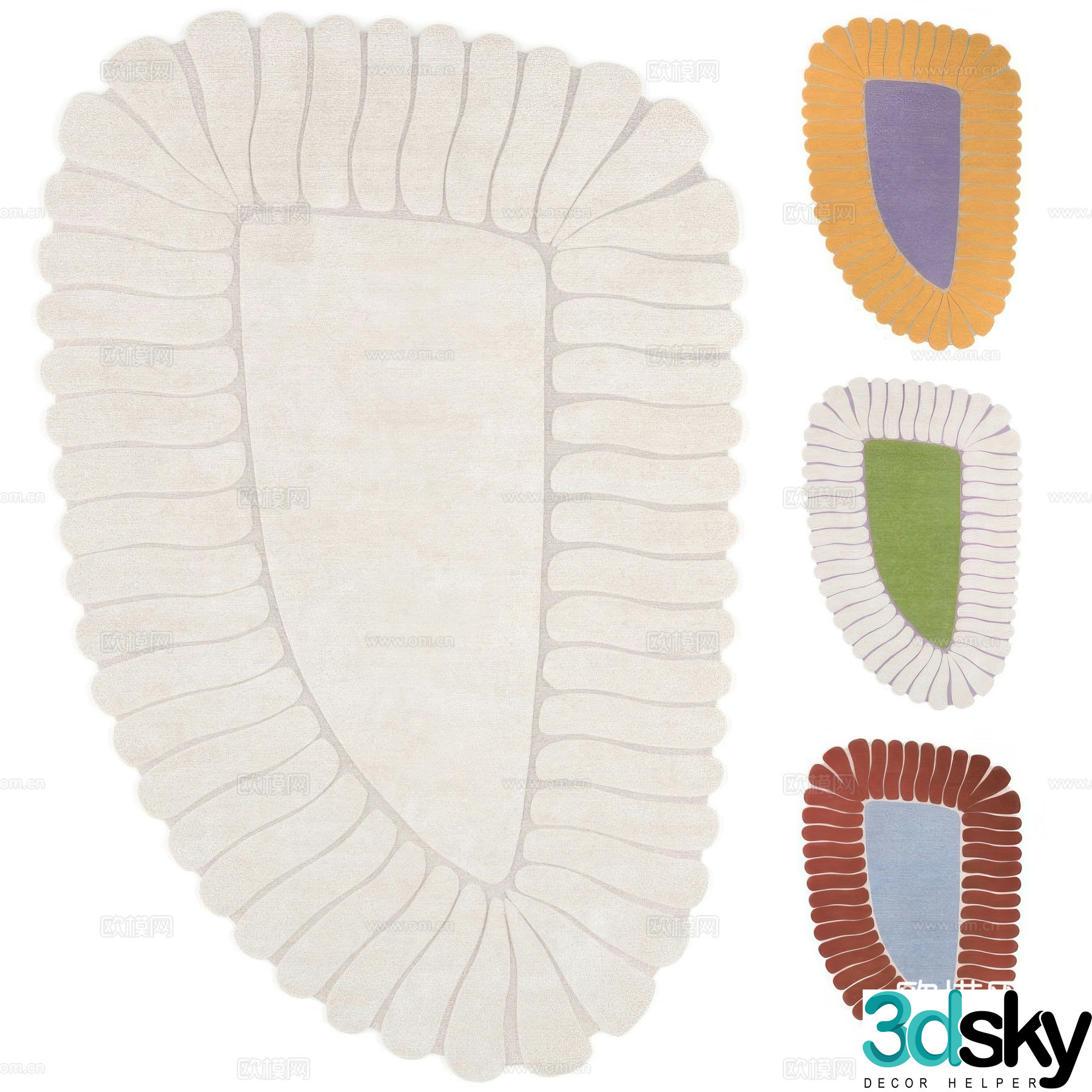 Modern children’s carpet special shaped carpet 3d model