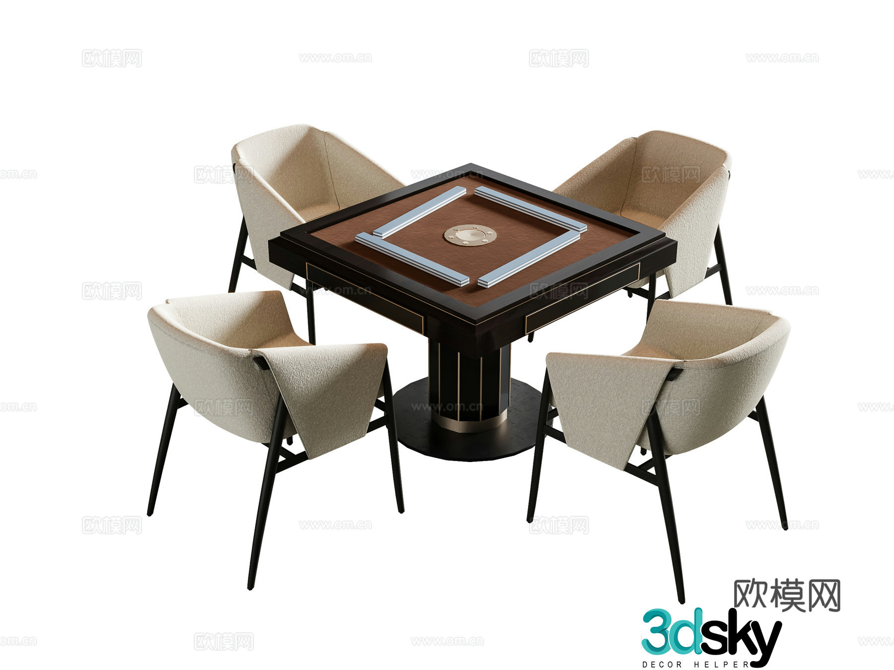 Modern mahjong table 3d model