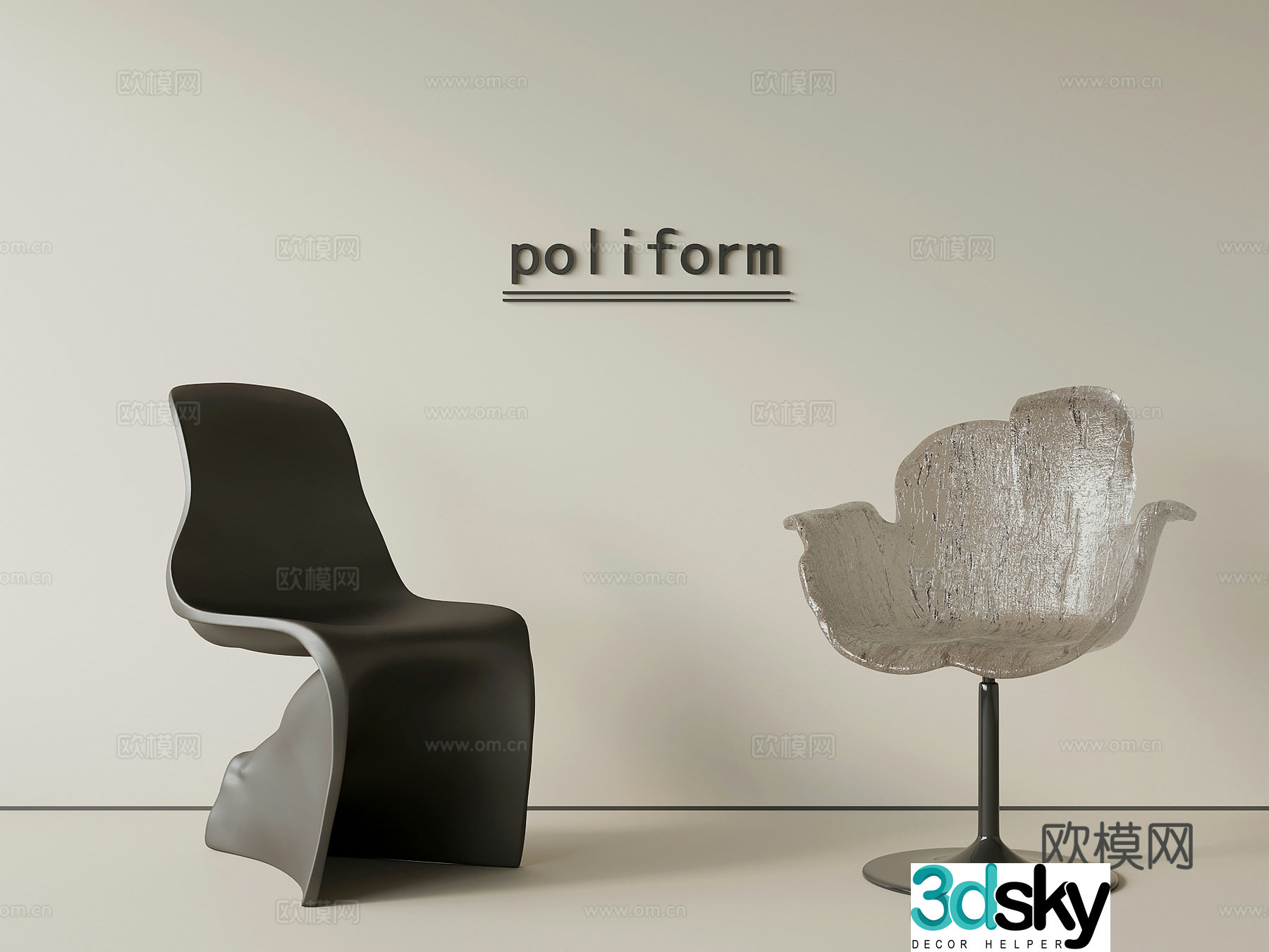 French dining chair writing chair leisure chair chair 3d model