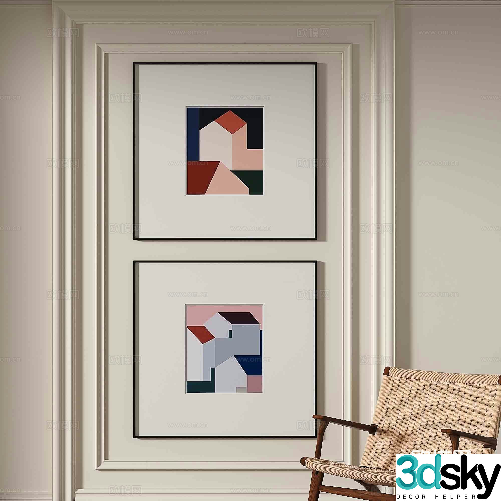 Decorative painting art painting hanging painting 3d model