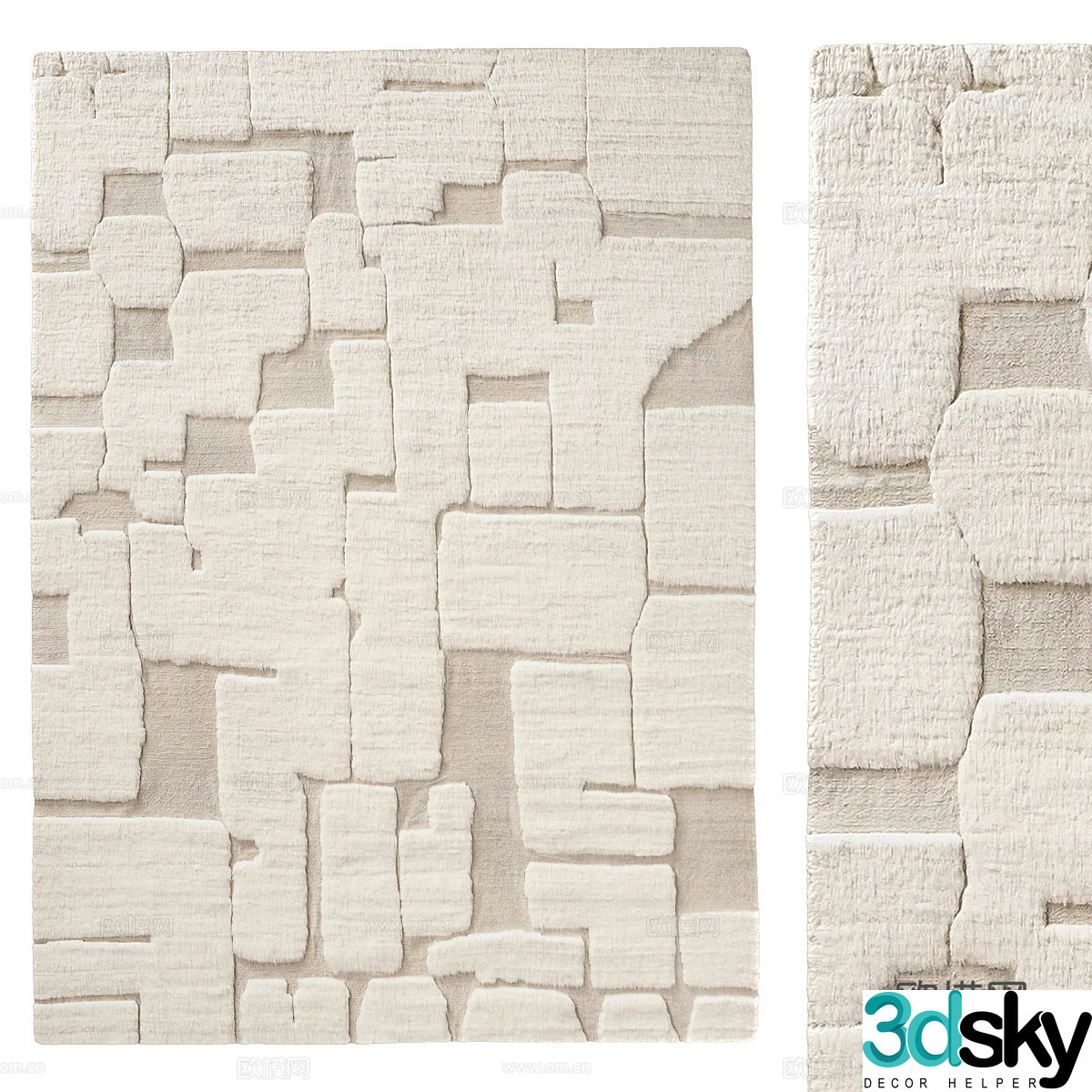 Wool carpet Square carpet 3d model