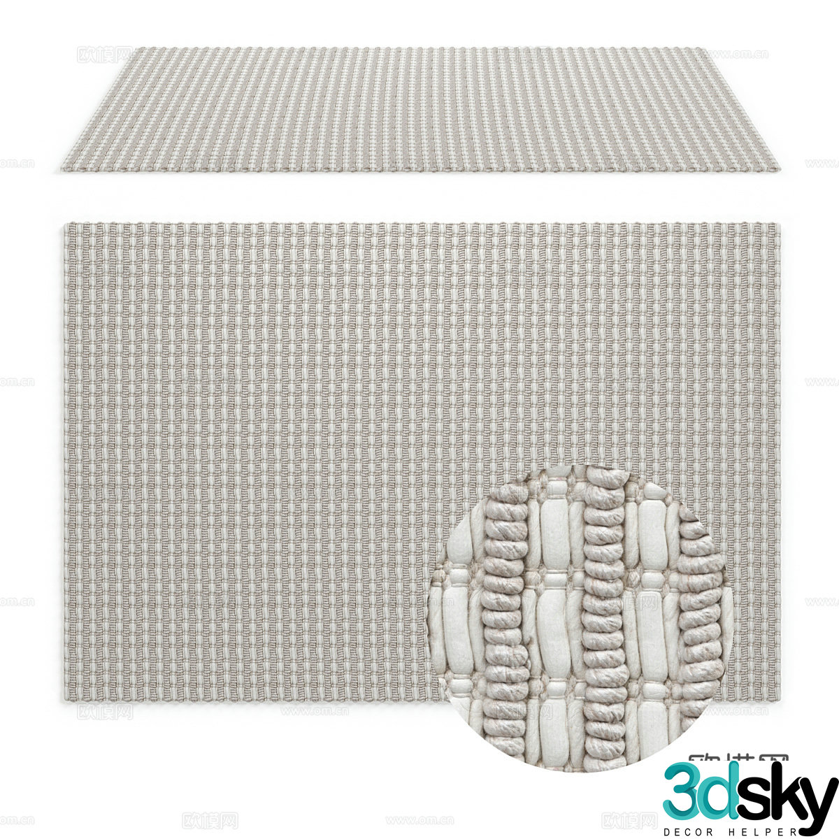 Modern fabric carpet 3d model