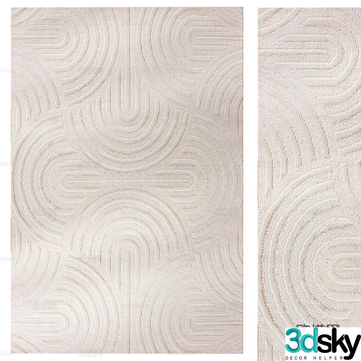New Chinese style wool carpet 3d model