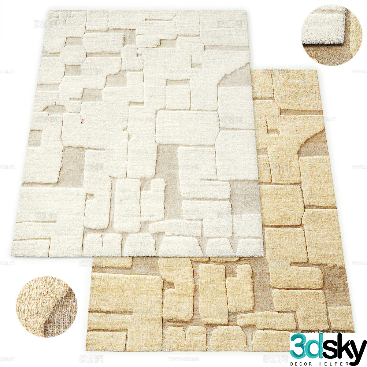 Wool carpet Square carpet 3d model