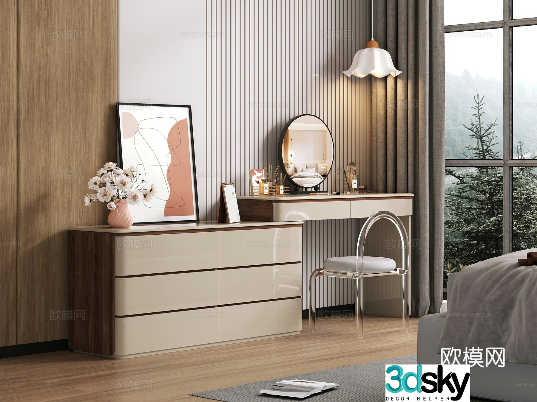 Modern dressing table dressing table 3d model