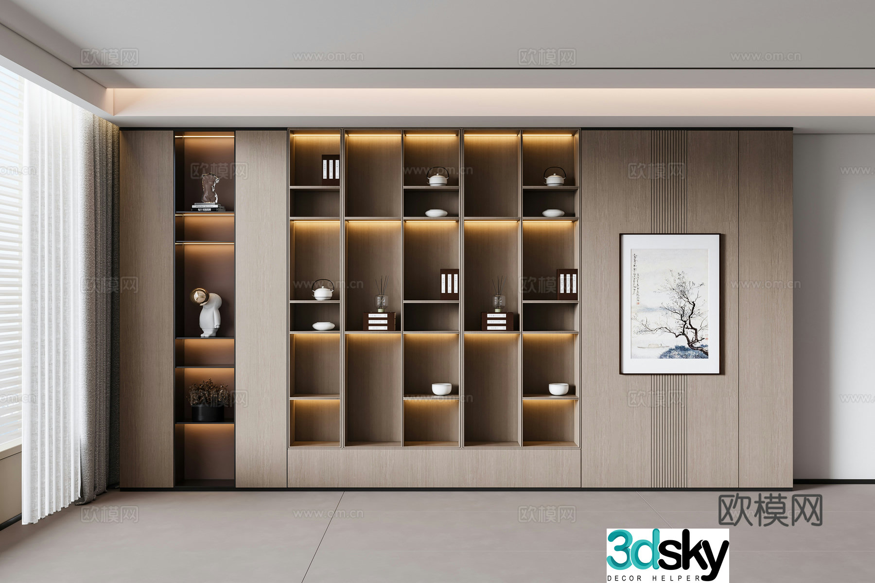 New Chinese style tea cabinet 3d model