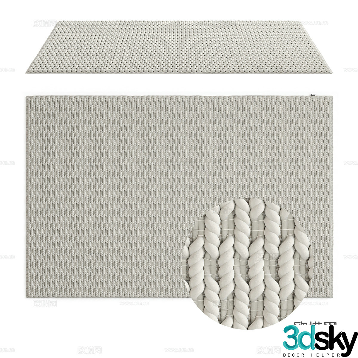 Modern fabric carpet woven carpet 3d model
