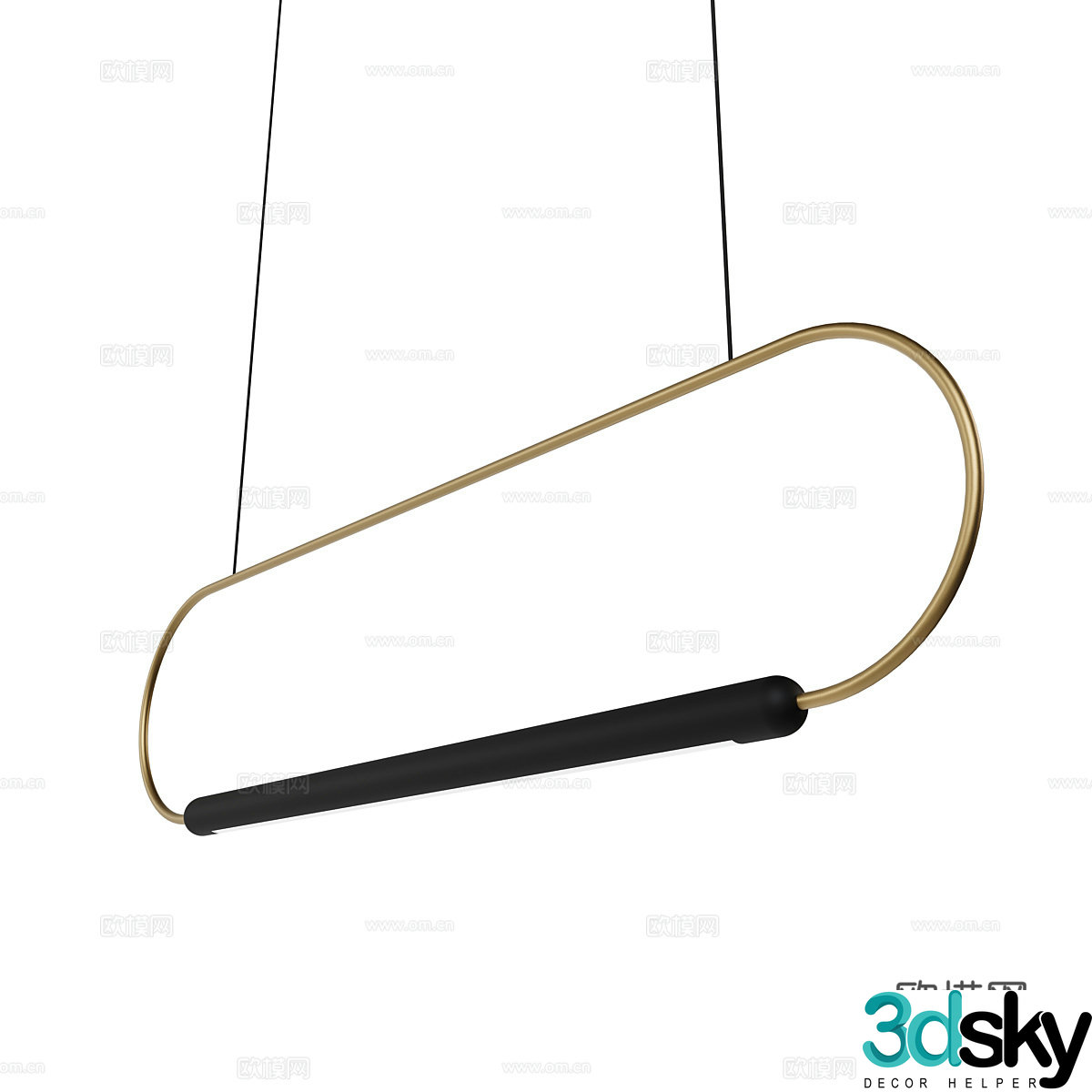 Modern minimalist chandelier restaurant chandelier 3d model