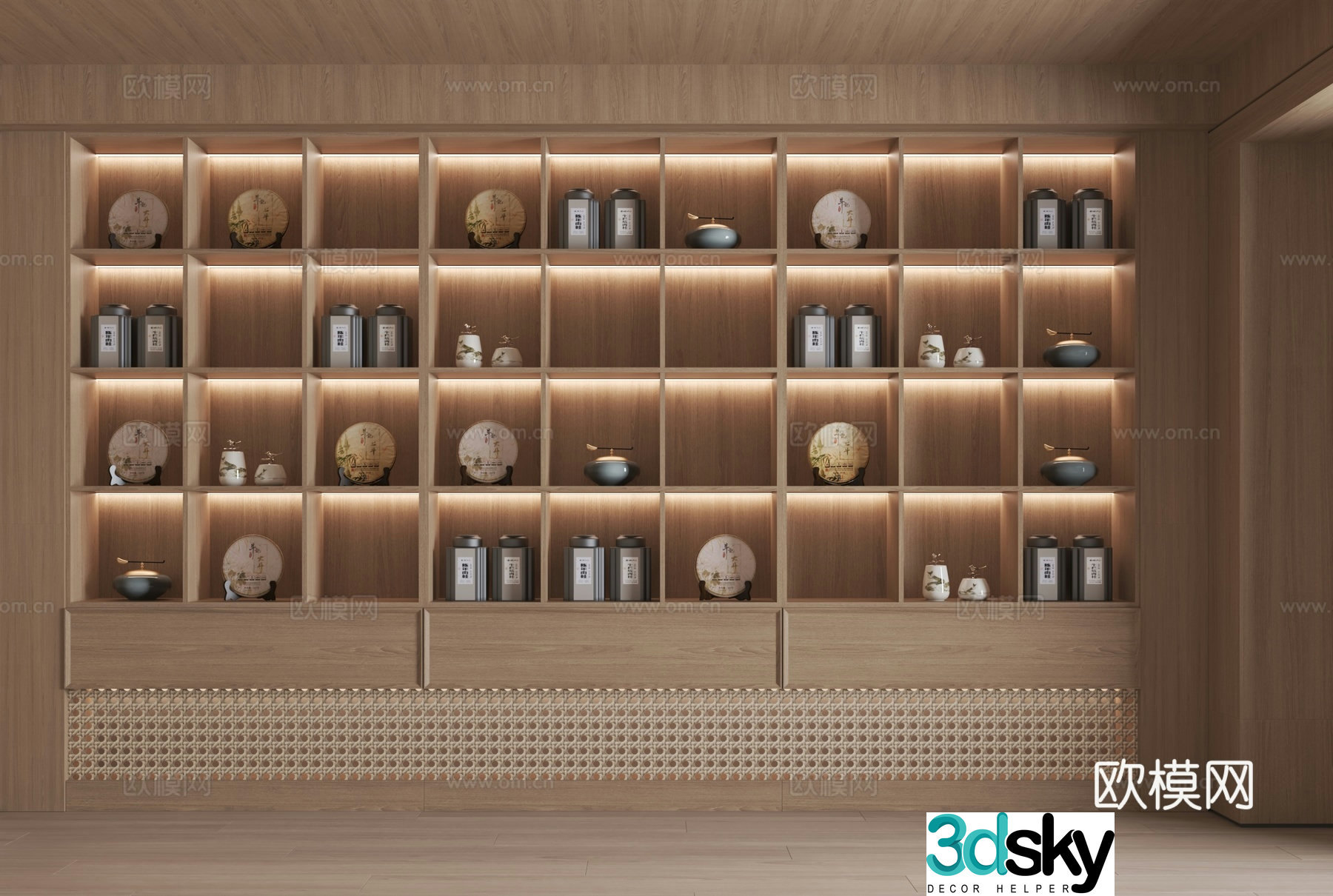Modern tea cabinet tea cabinet 3d model