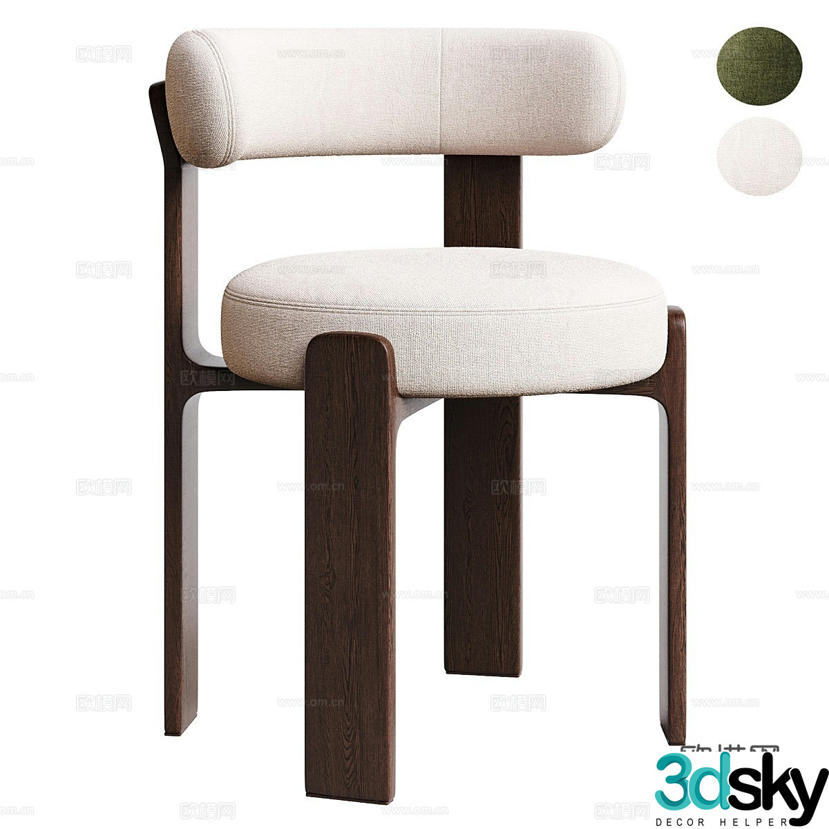 Modern chair dining chair 3d model