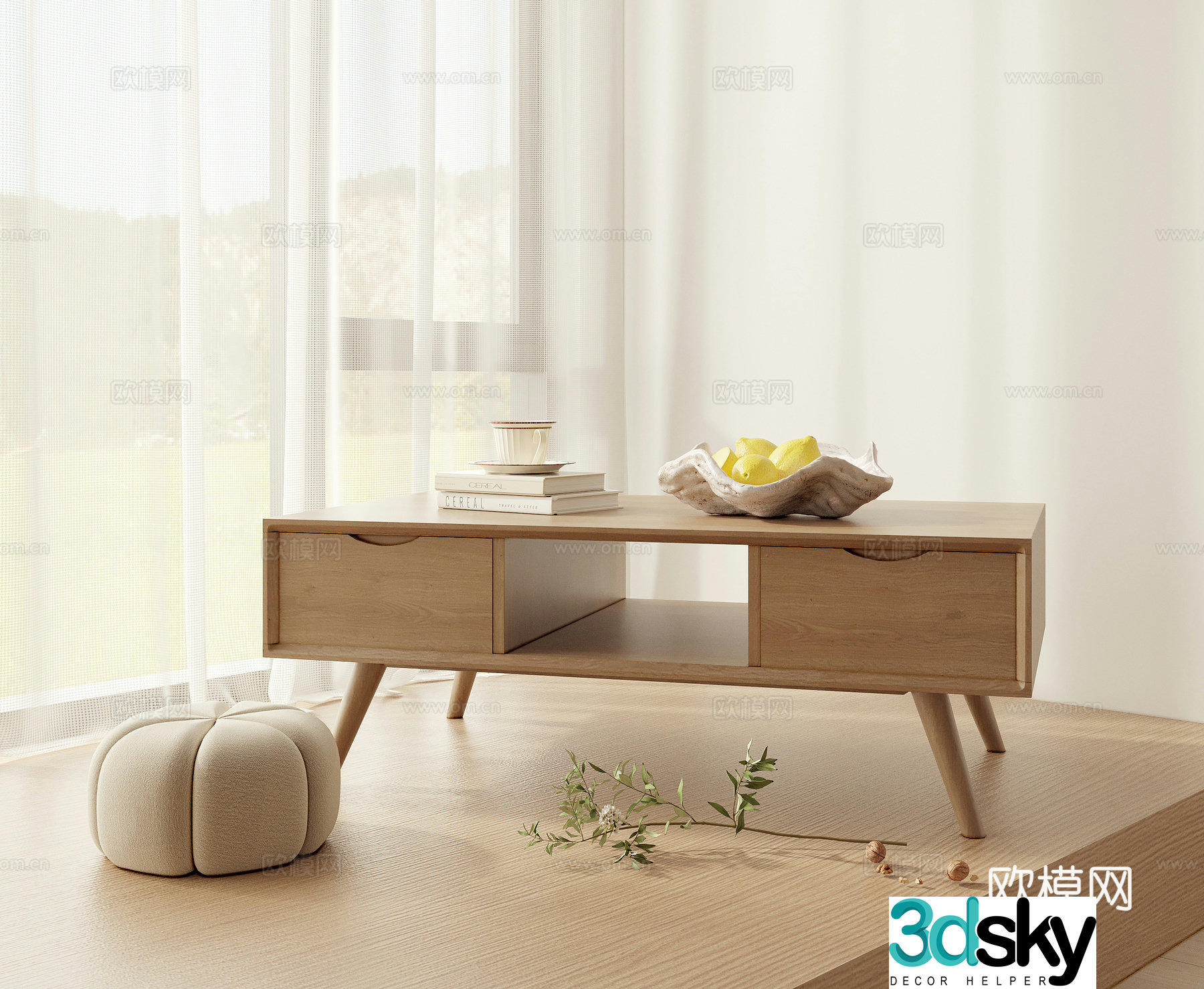 Nordic coffee table 3d model