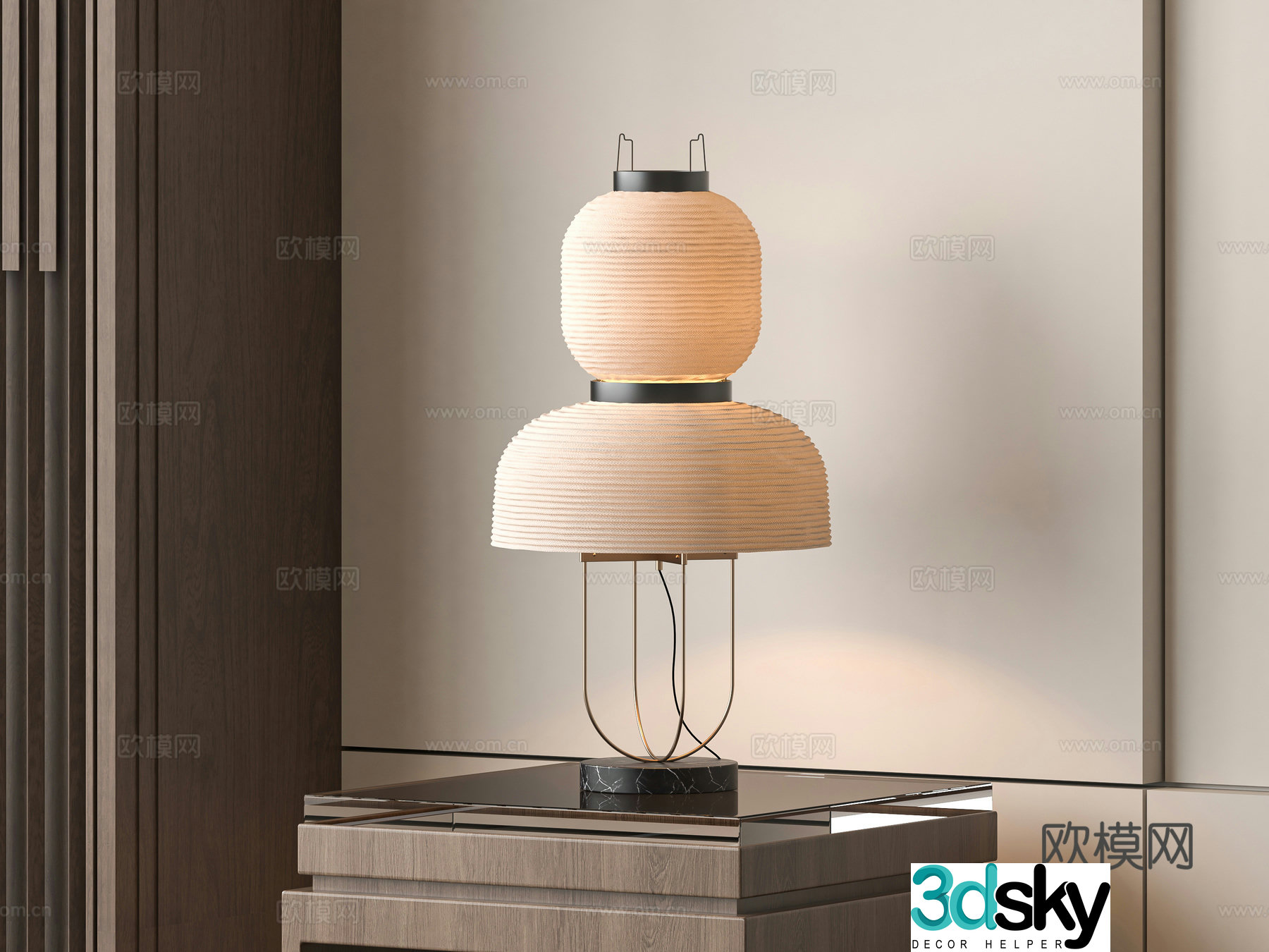 Medieval style desk lamp 3d model