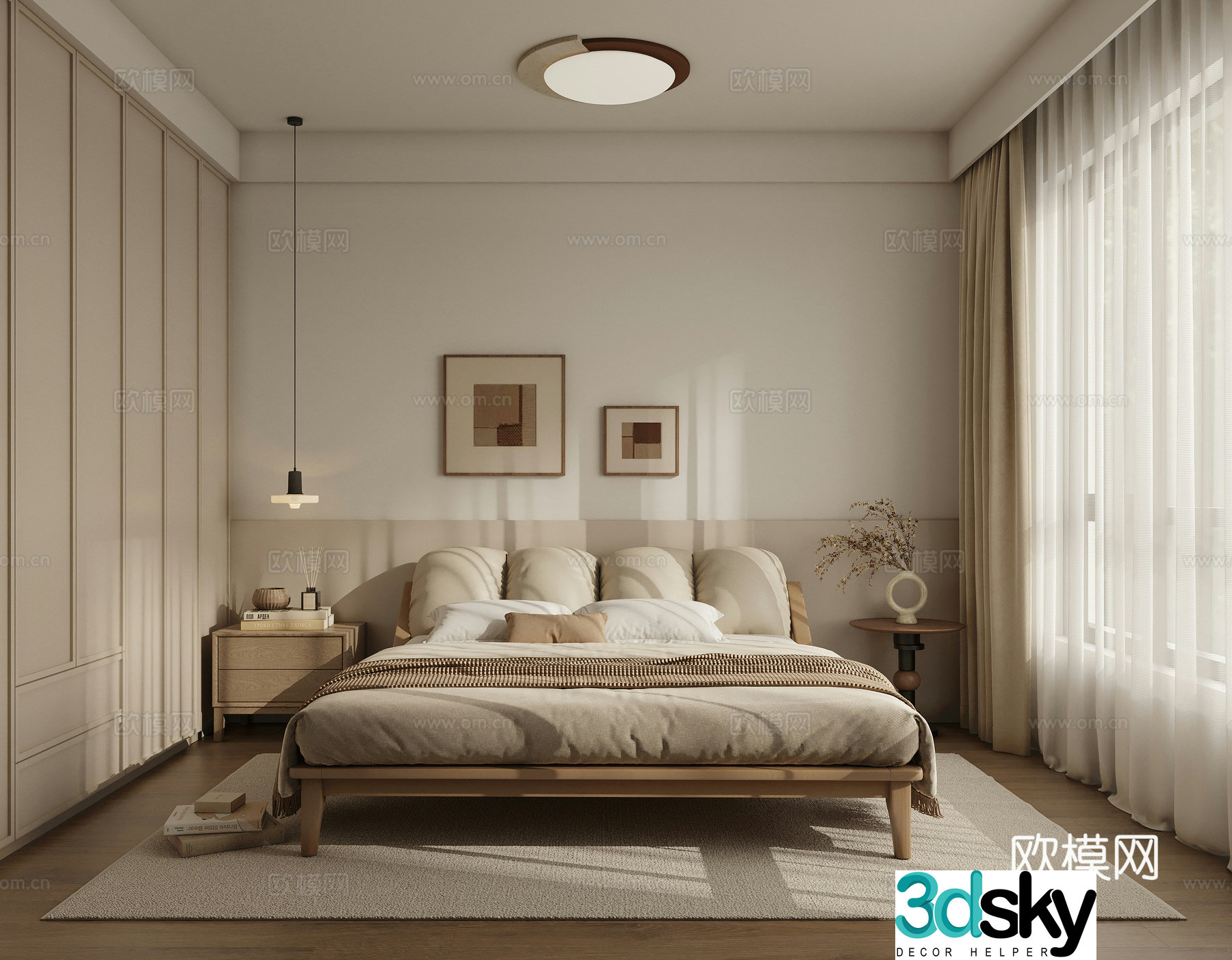 Japanese style bedroom master bedroom 3d model