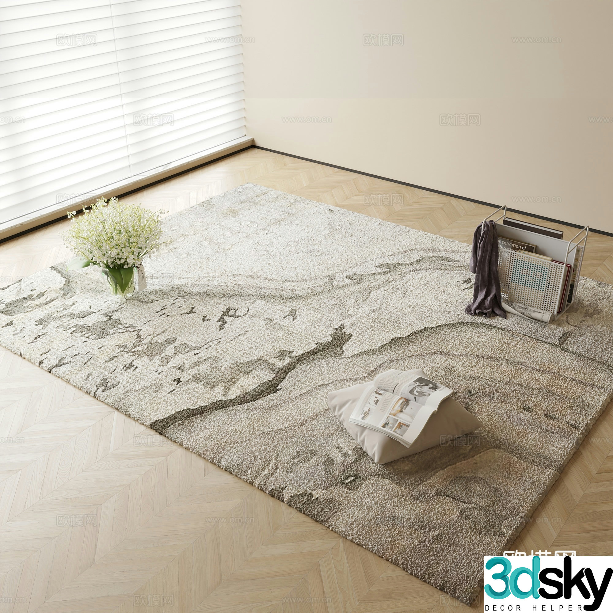Simple carpet square carpet 3d model