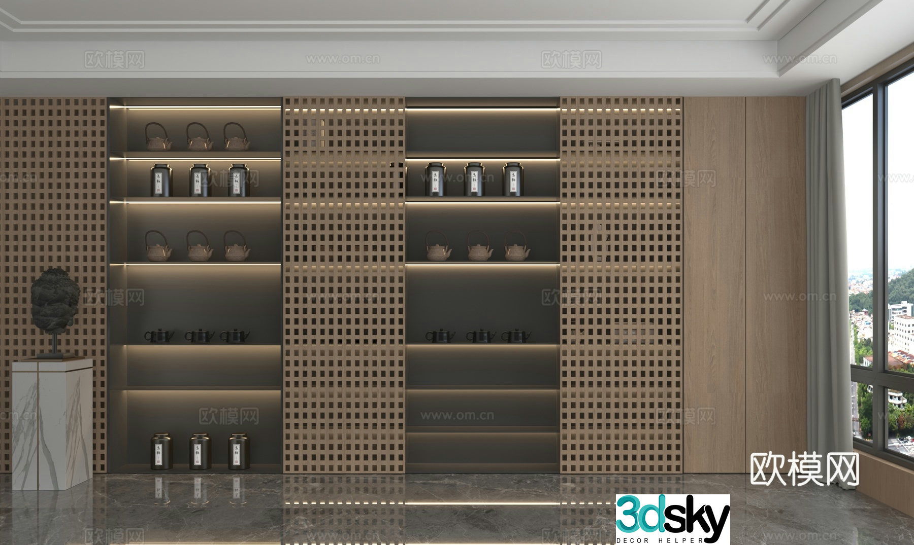 Modern tea cabinet tea cabinet 3d model
