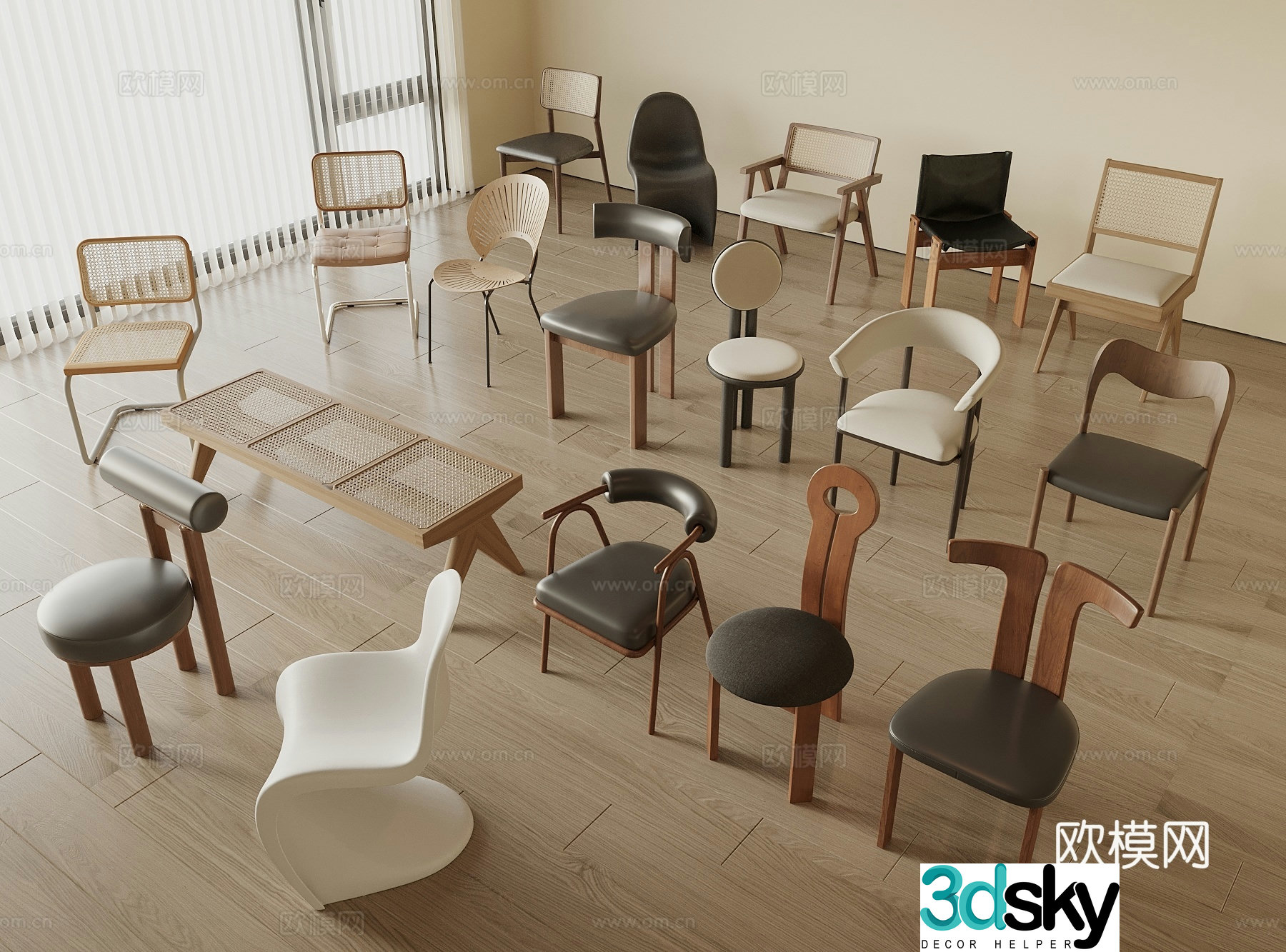 Medieval style chair dining chair book chair 3d model