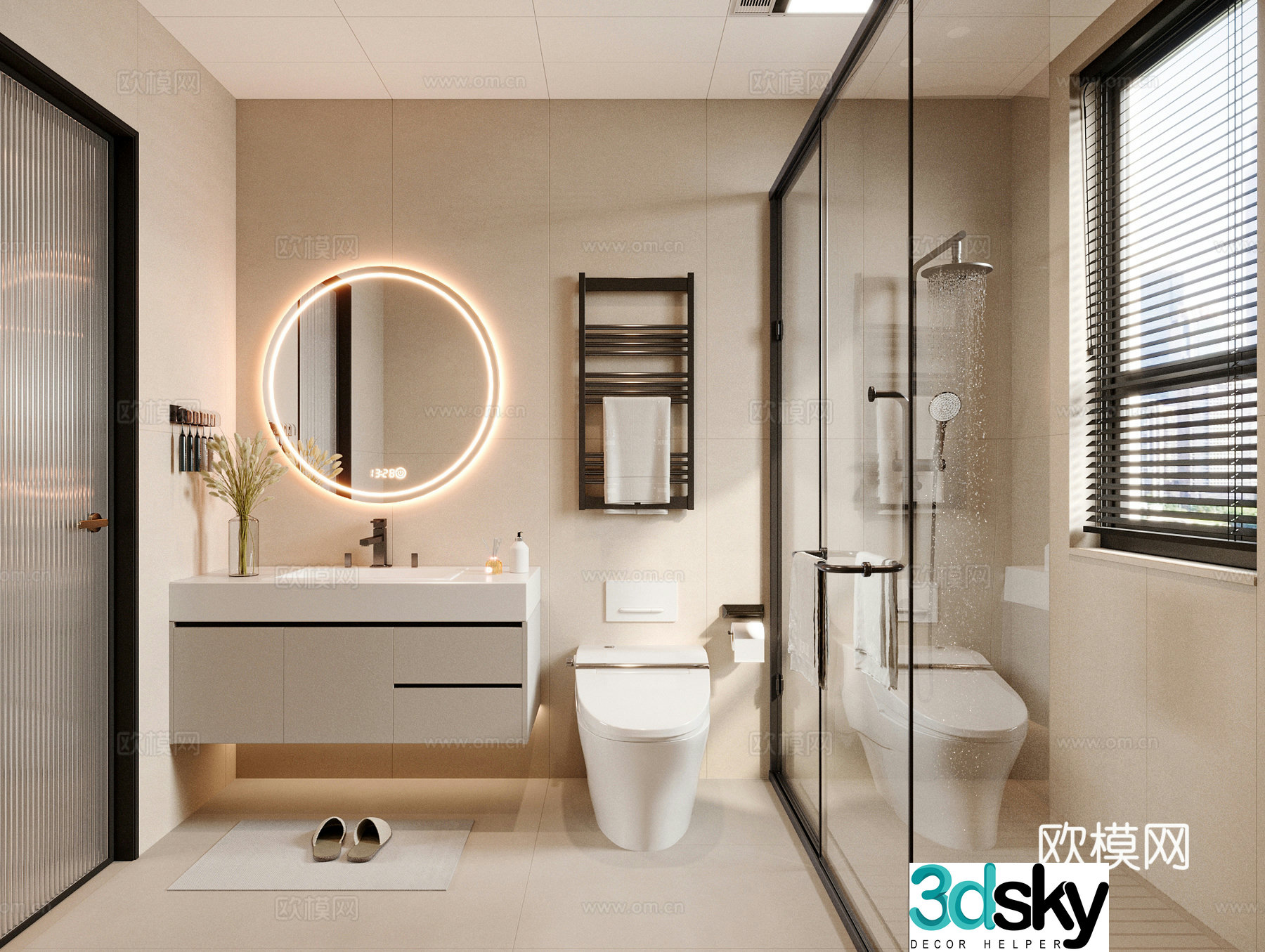 Modern bathroom bathroom 3d model