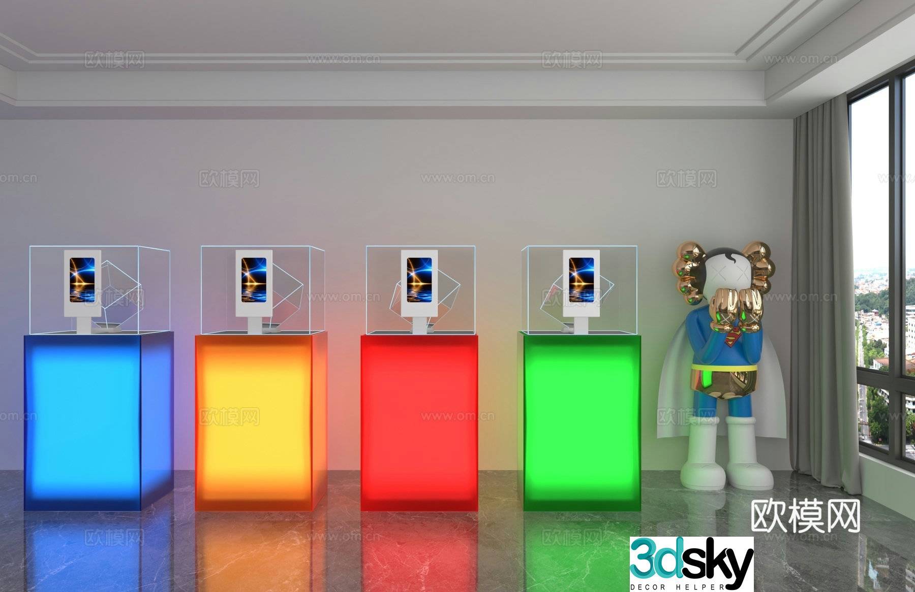 Modern acrylic luminous stand 3d model