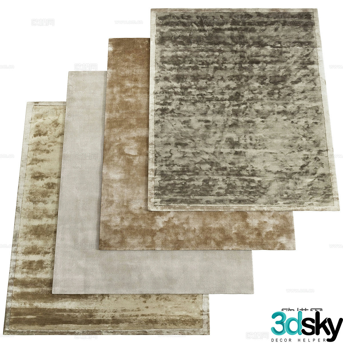 Plain carpet square carpet 3d model
