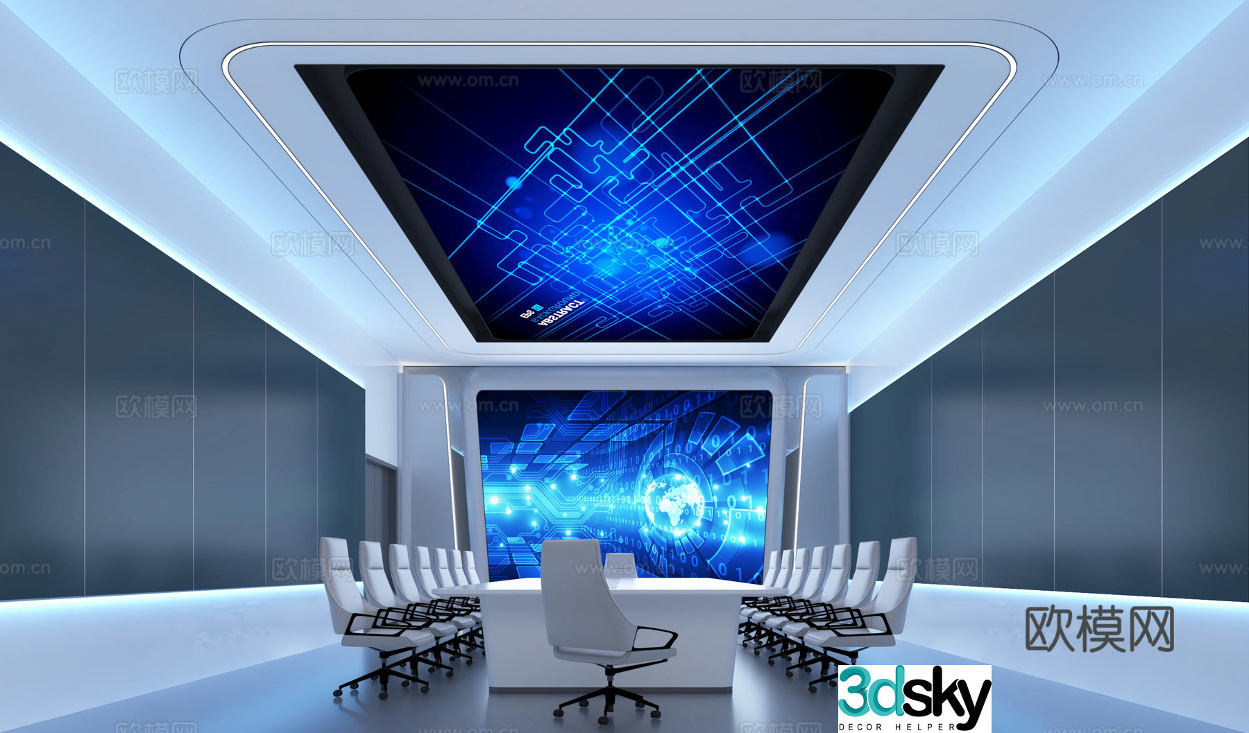 Modern technology conference room 3d model