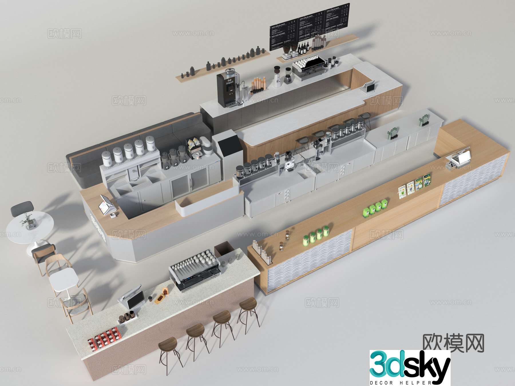 Milk tea shop material 3d model