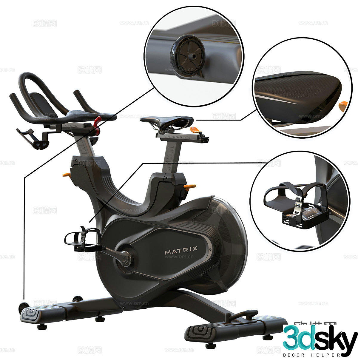 Fitness equipment spinning 3d model