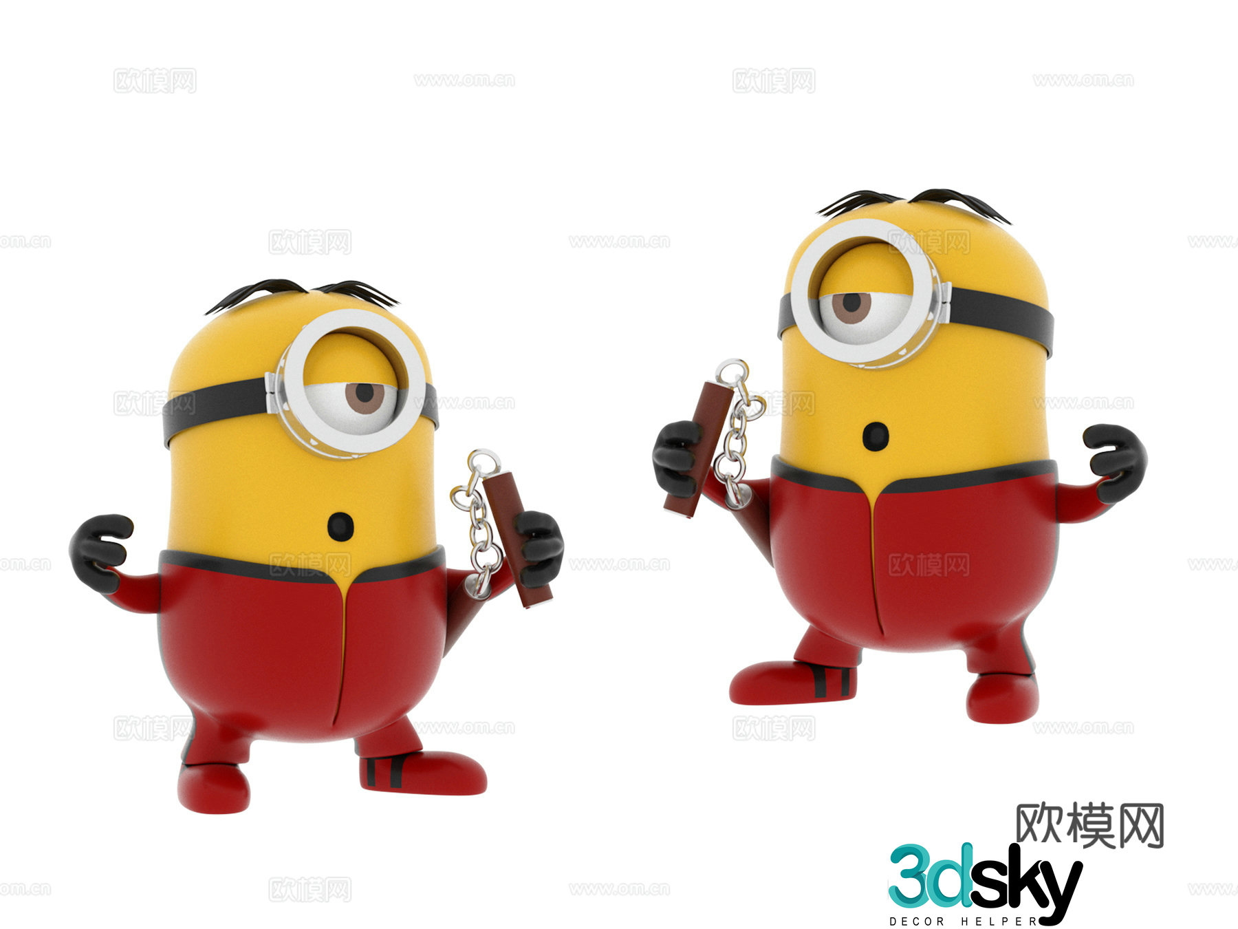 Minion trendy toy sculpture doll cartoon ornament 3d model