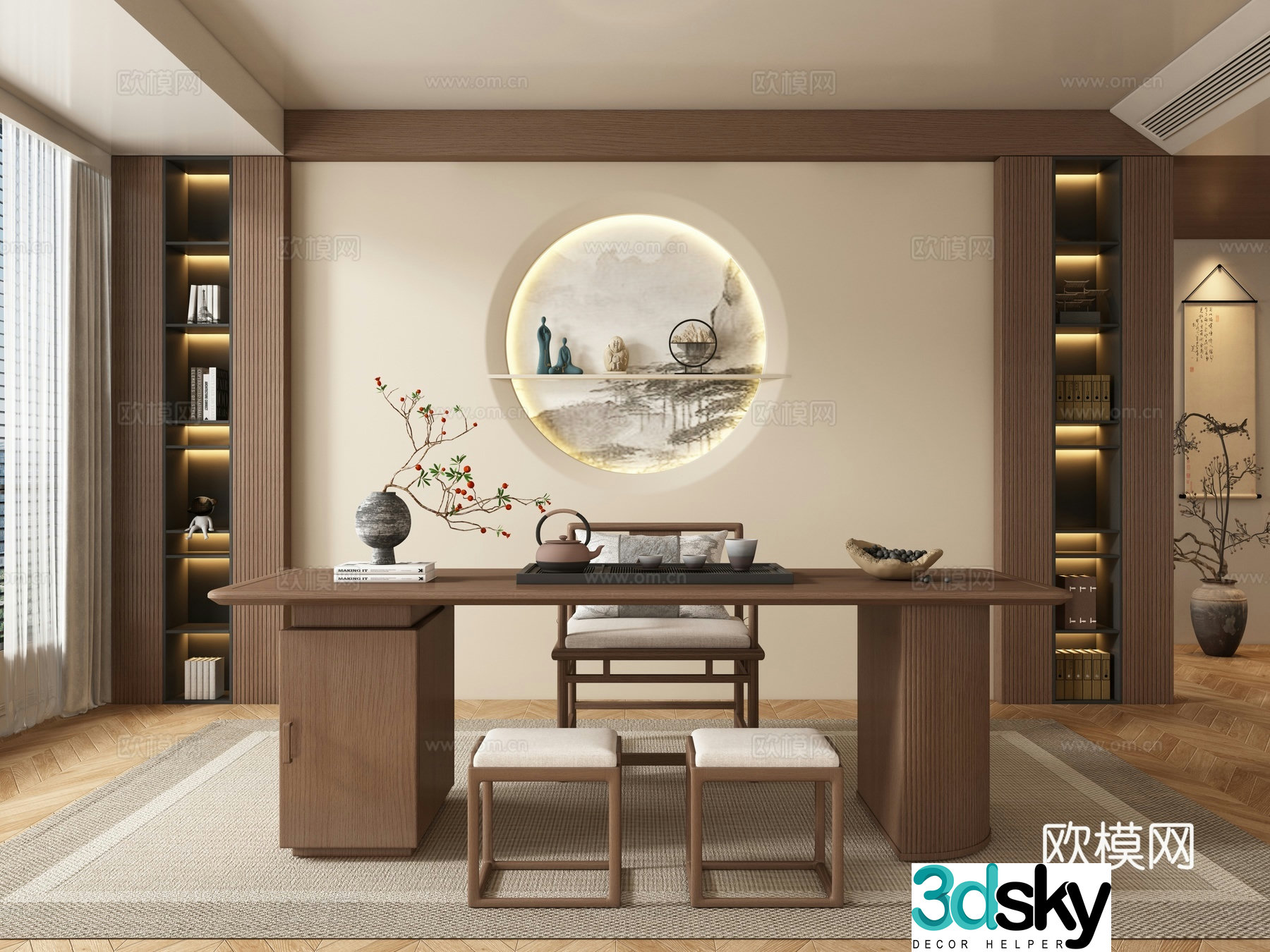 New Chinese tea room 3d model
