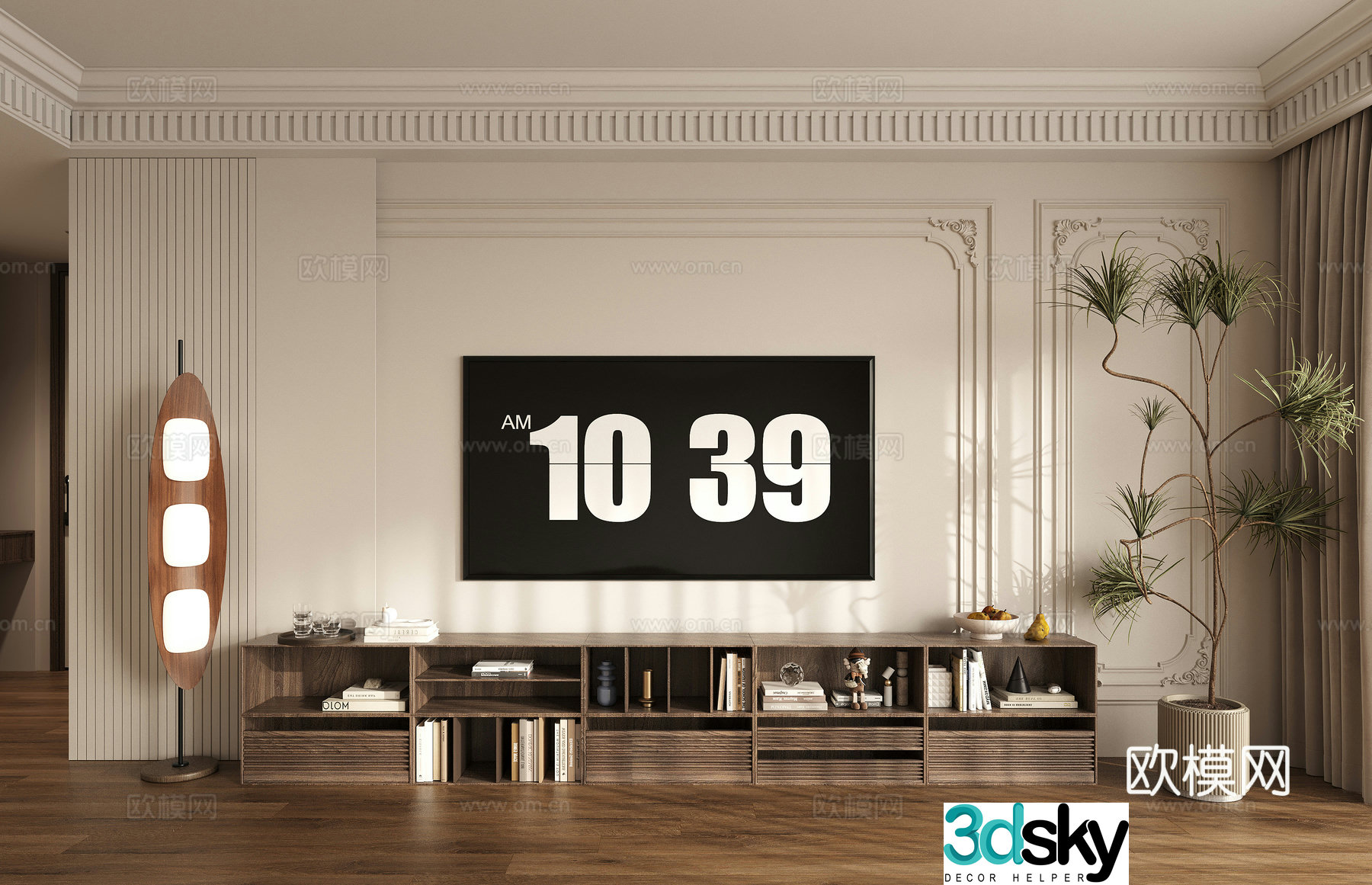 Middle-aged TV cabinet 3D model