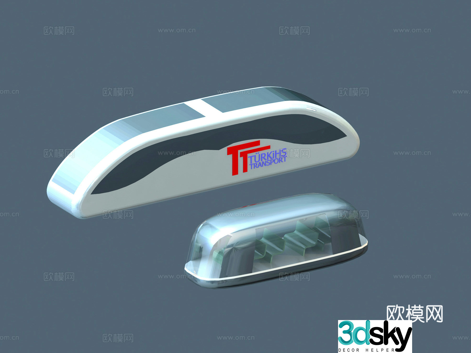 Driverless car Rail car 3d model