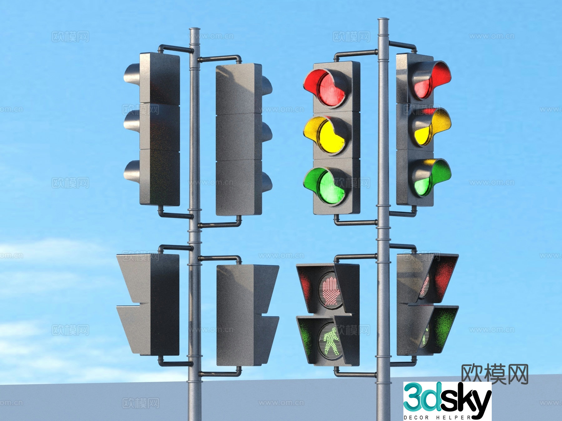 Traffic light Traffic light Indicator light 3d model