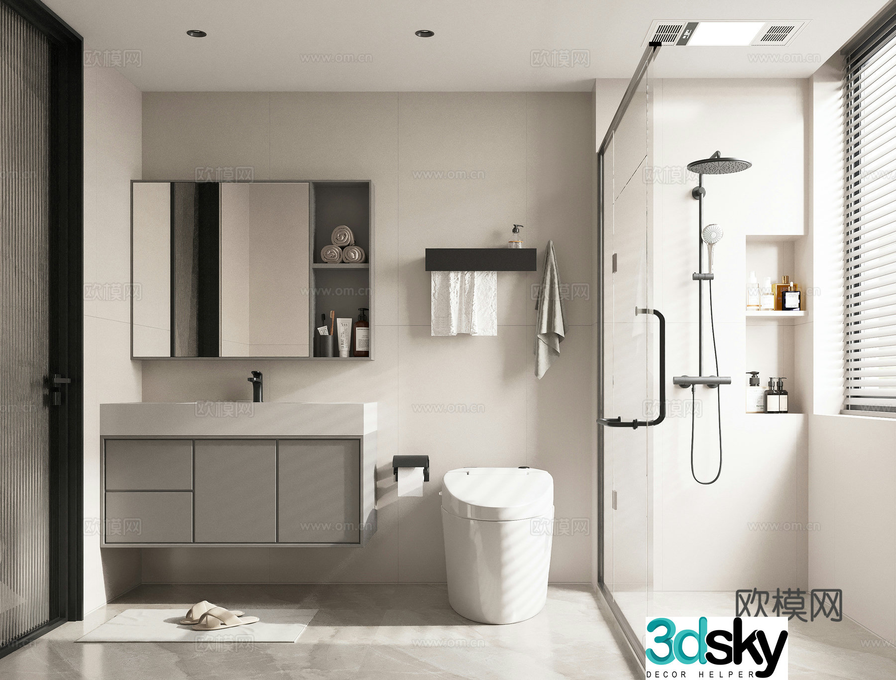 Modern bathroom bathroom 3d model